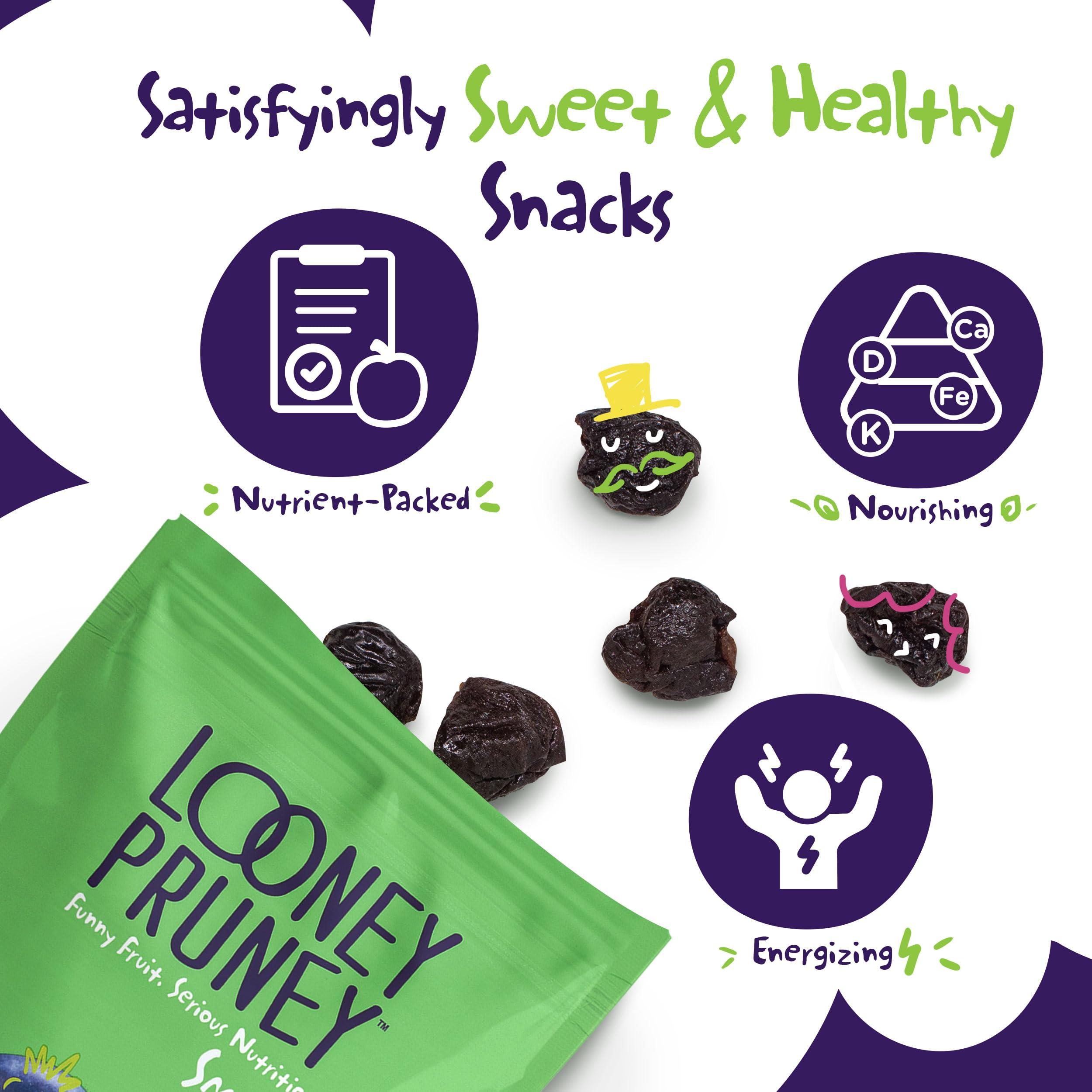 Looney Pruney Looney Pruney Smalls Fruit Snacks | Naturally Sweet Bite-Sized Prunes | Organic Fruit Snack Packs For Kids & Adults | Vegan Food With No Added Sugar & Preservatives | Kosher | 9 oz. (Pack of 6)