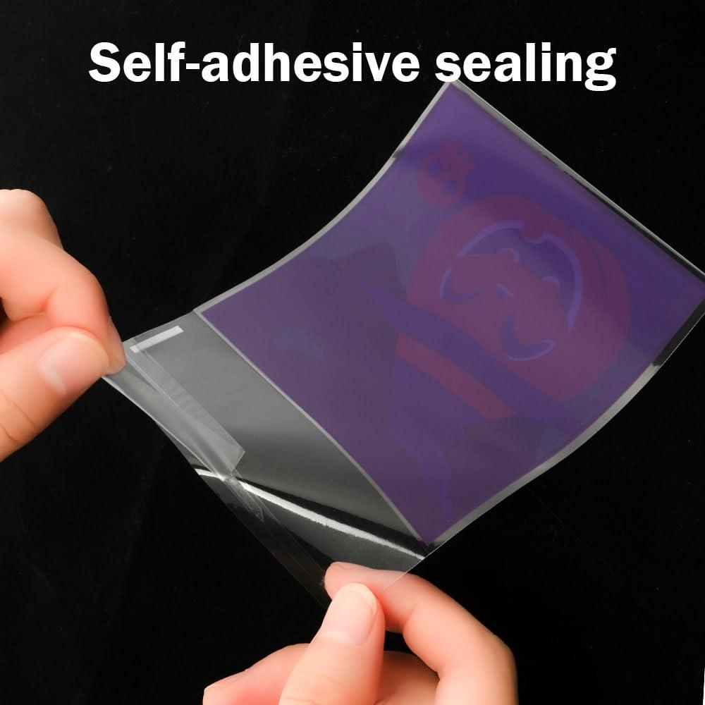 OZOSHINE Halloween Treat Bags, 100PCS Self-sealing Halloween Candy Bags, Halloween Trick or Treat Bags Halloween Cellophane Treat Bags Bulk Halloween Decorations Gift Bags Halloween Goodie Snack Bags for Candy