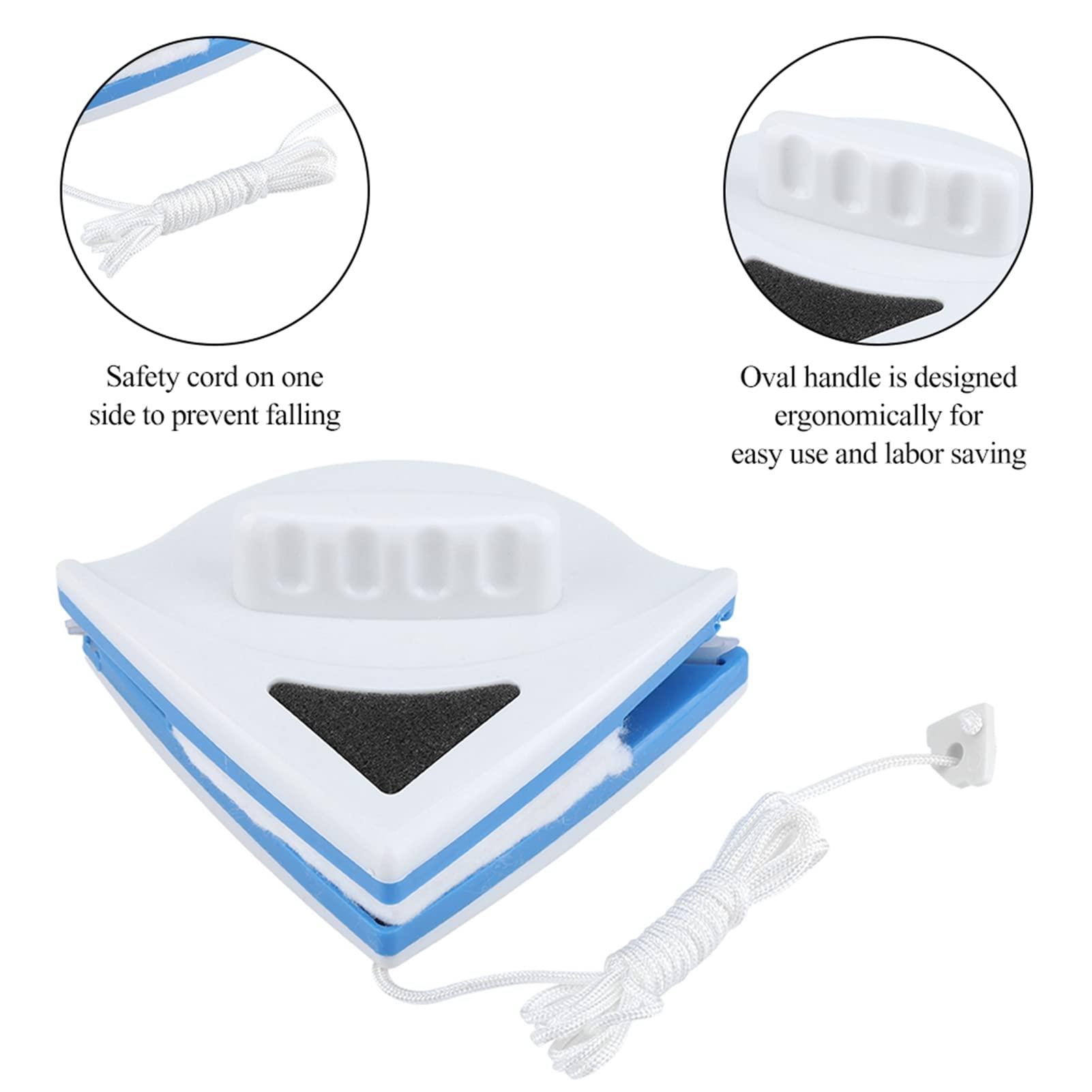 Pissente Double Side Magnetic Window Cleaner, Magnetic Glass Wiper Window Cleaner Outside Glass Wiper Magnetic Glass Cleaning Tool Brush for High-Rise Window Cleaning