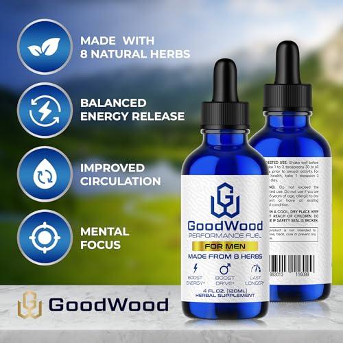 GoodWood GoodWood - Male Liquid Drops - Increases Stamina and Size - Improves Energy, Drive, and Power - for Men Ages 30, 40, 50, 60+ - Made with 8 Herbs and Organic - One Pack