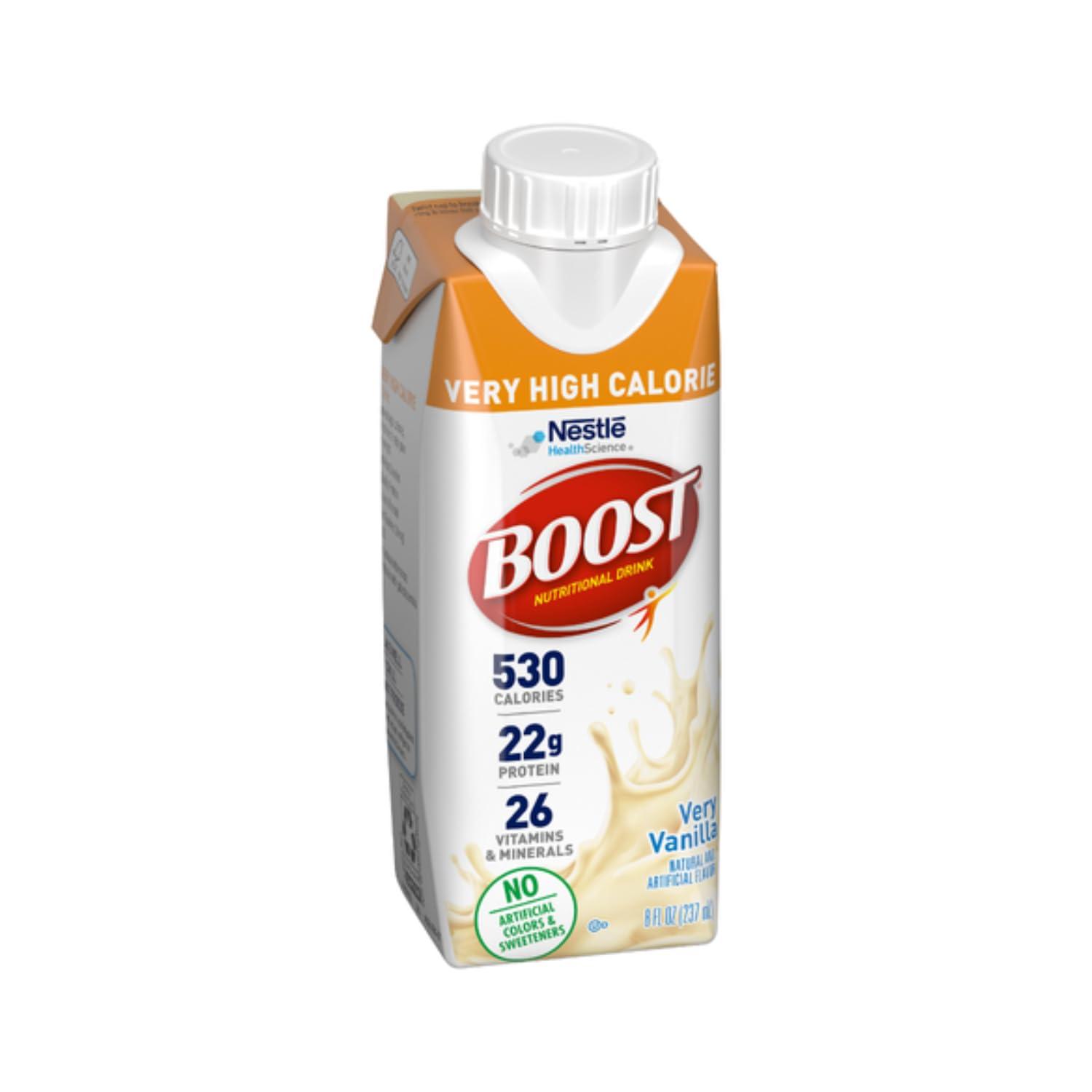 BOOST Boost Very High Calorie Nutritional Drink, Very Vanilla - No Artificial Colors or Sweeteners - 8 FL OZ (Pack of 27)