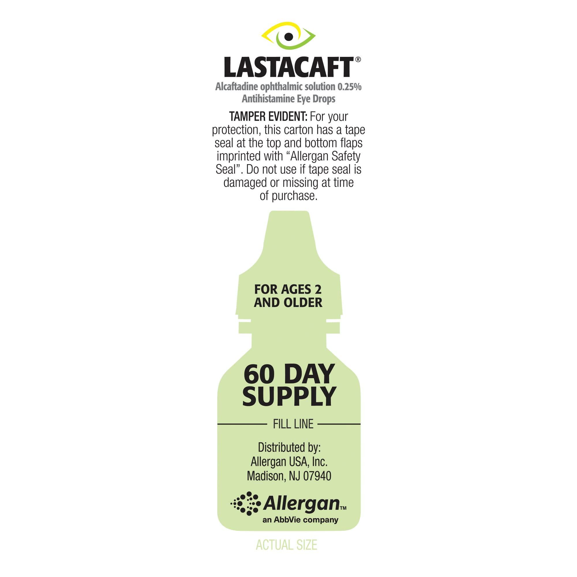 Lastacaft Lastacaft Once Daily Eye Allergy Itch Relief Drops, 60 Day Supply, 0.17 Fl Oz (Pack of 1)