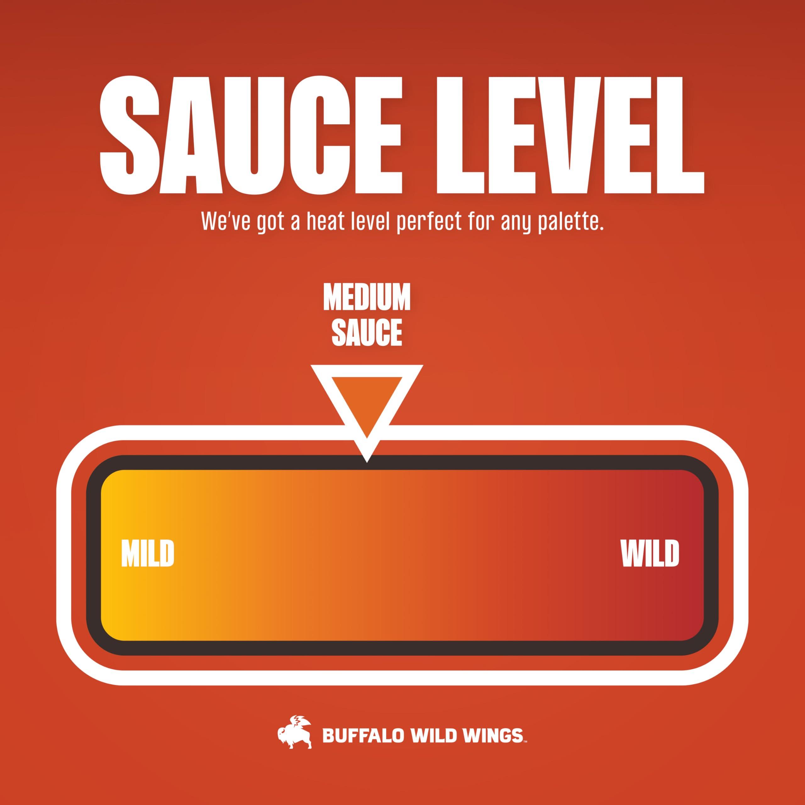 Buffalo Wild Wings Buffalo Wild Wings Medium Buffalo Sauce, 12 fl. oz., Perfect Dipping Sauce, Chicken Marinade, Wing Seasoning and Burger Topping, Enjoy a Medium, Comfortable Heat