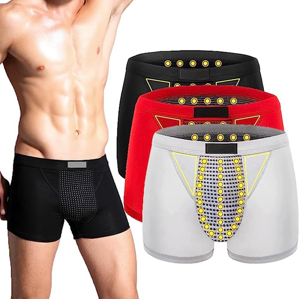 POCHY Men\'s Magnetic Underwear for Prostate Health Care Inner Pants Energy Field Therapy Boxer Briefs (Color : 3pcs, Size : XX-Large)