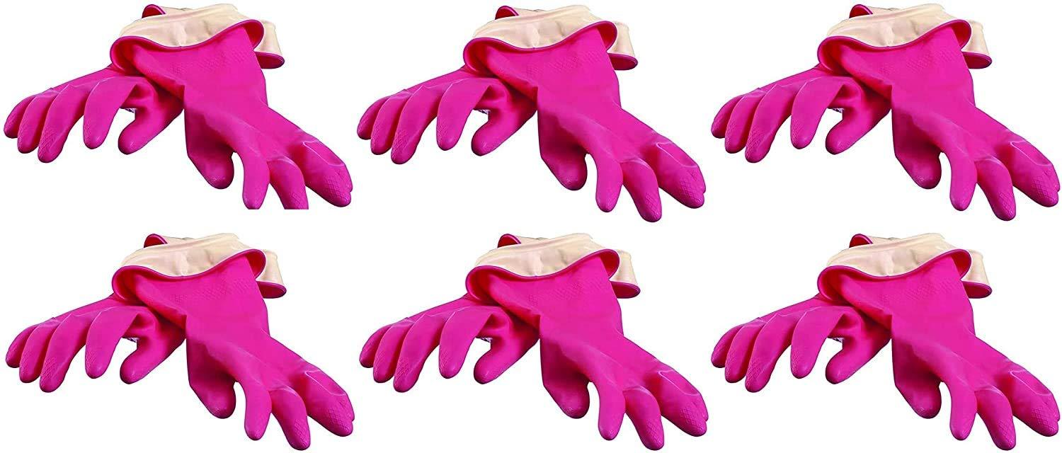 Casabella Casabella Premium Waterblock Cleaning Gloves - 6 Pair (12 Gloves) Pink - (Small)