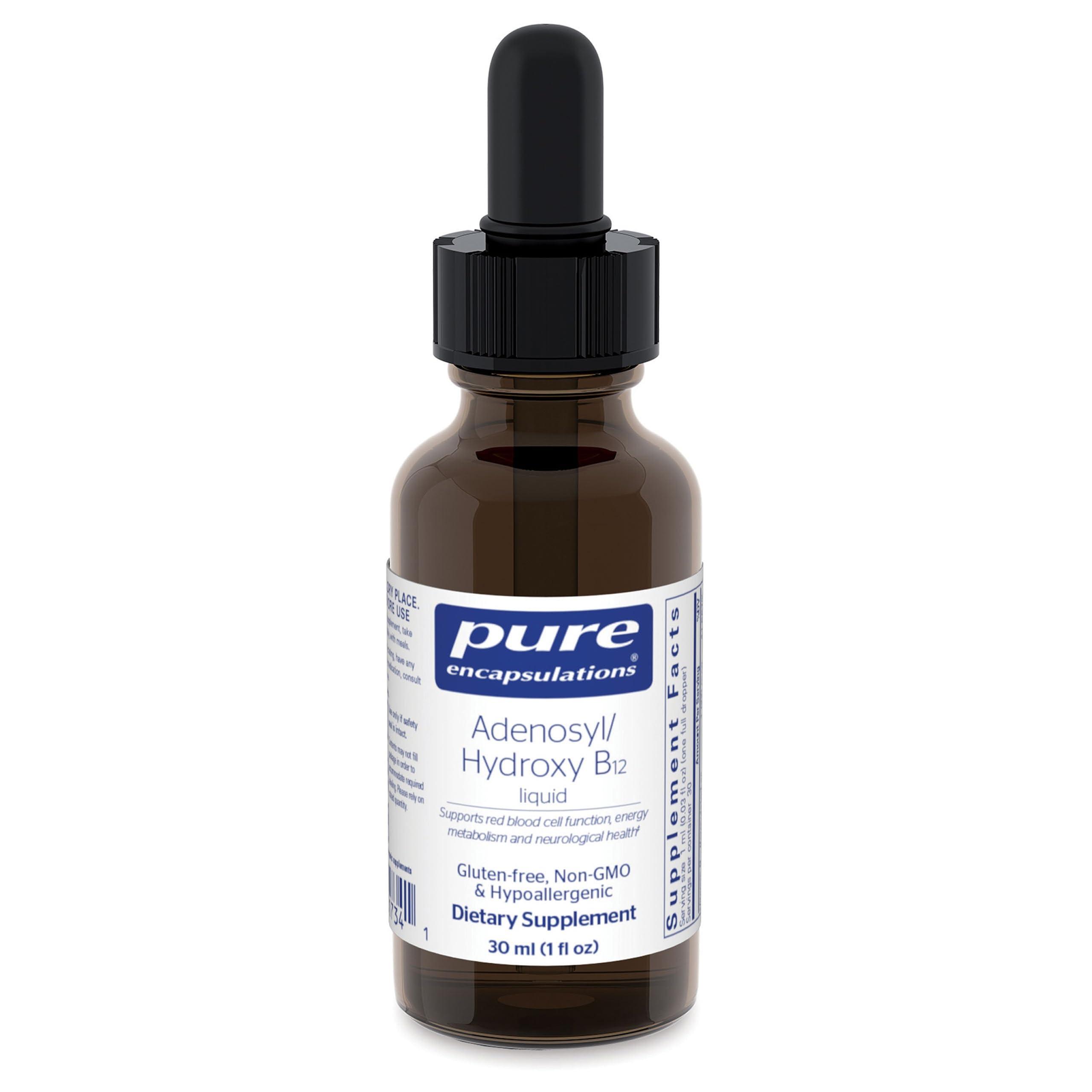 Pure Encapsulations Pure Encapsulations Adenosyl/Hydroxy B12 Liquid 30 mL - Supports Energy Metabolism & Neurological Health* - for Brain Support* - Gluten Free - Vegan - 1 Fl Oz
