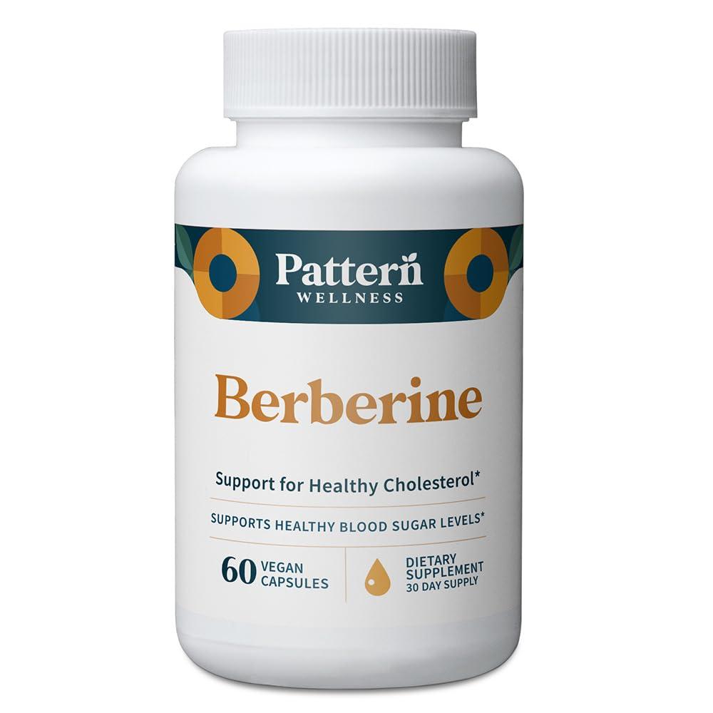 Pattern Wellness Pattern Wellness Berberine Supplement with Organic Ceylon Cinnamon - Antioxidant Support - Whole Body Health - Healthy Cholesterol Support - USA Manufactured - 60 Non-GMO Capsules