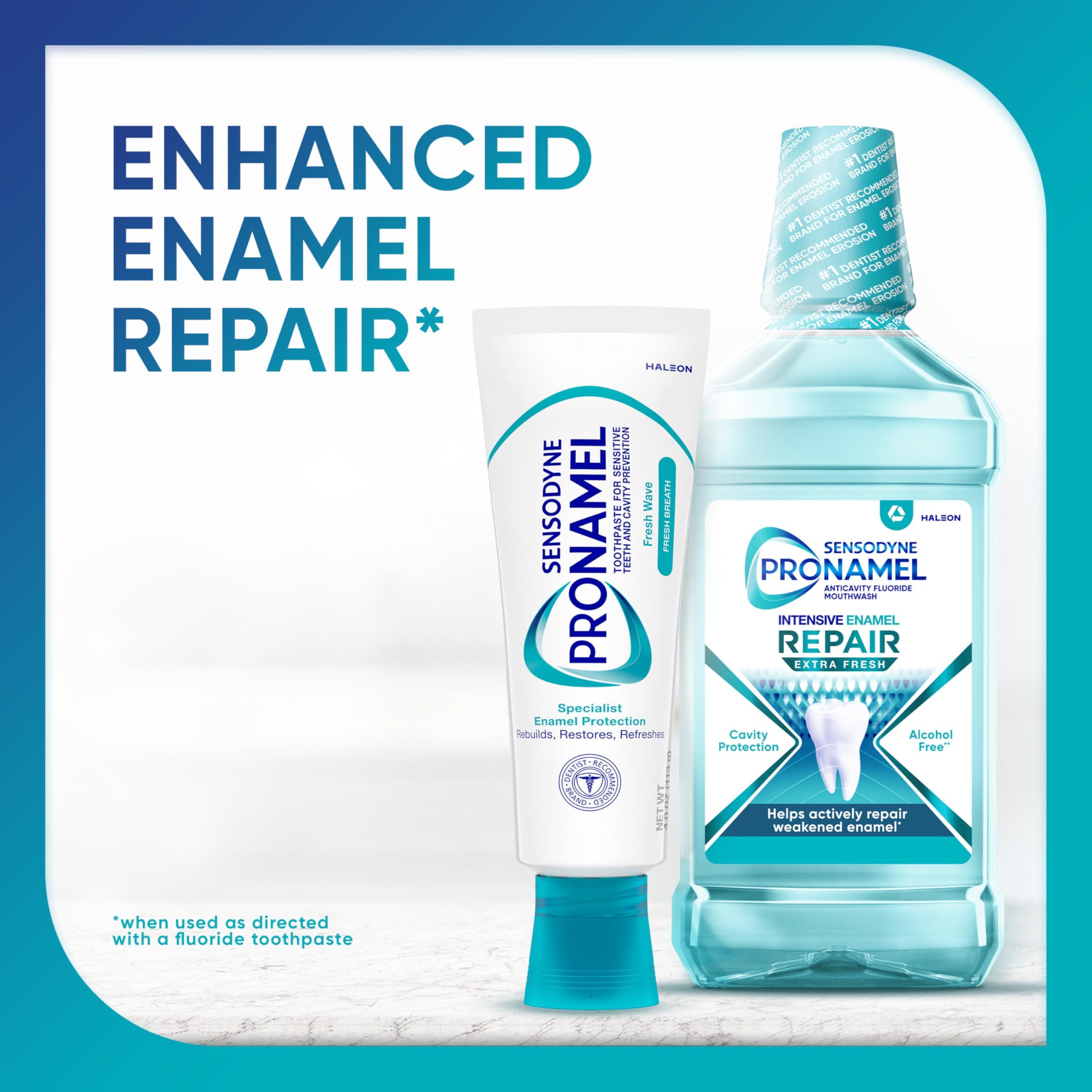 Sensodyne Sensodyne Pronamel Fresh Breath Enamel Toothpaste for Sensitive Teeth and Cavity Protection, Fresh Wave - 4 oz (4 Pack)