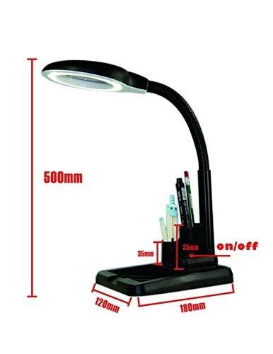 CTXDLK Magnifier Magnifying Lamp Adjustable LED Light Optical Equipment Stand Dimmable Crafts Multifunction for Precision Work Repair magnifiers