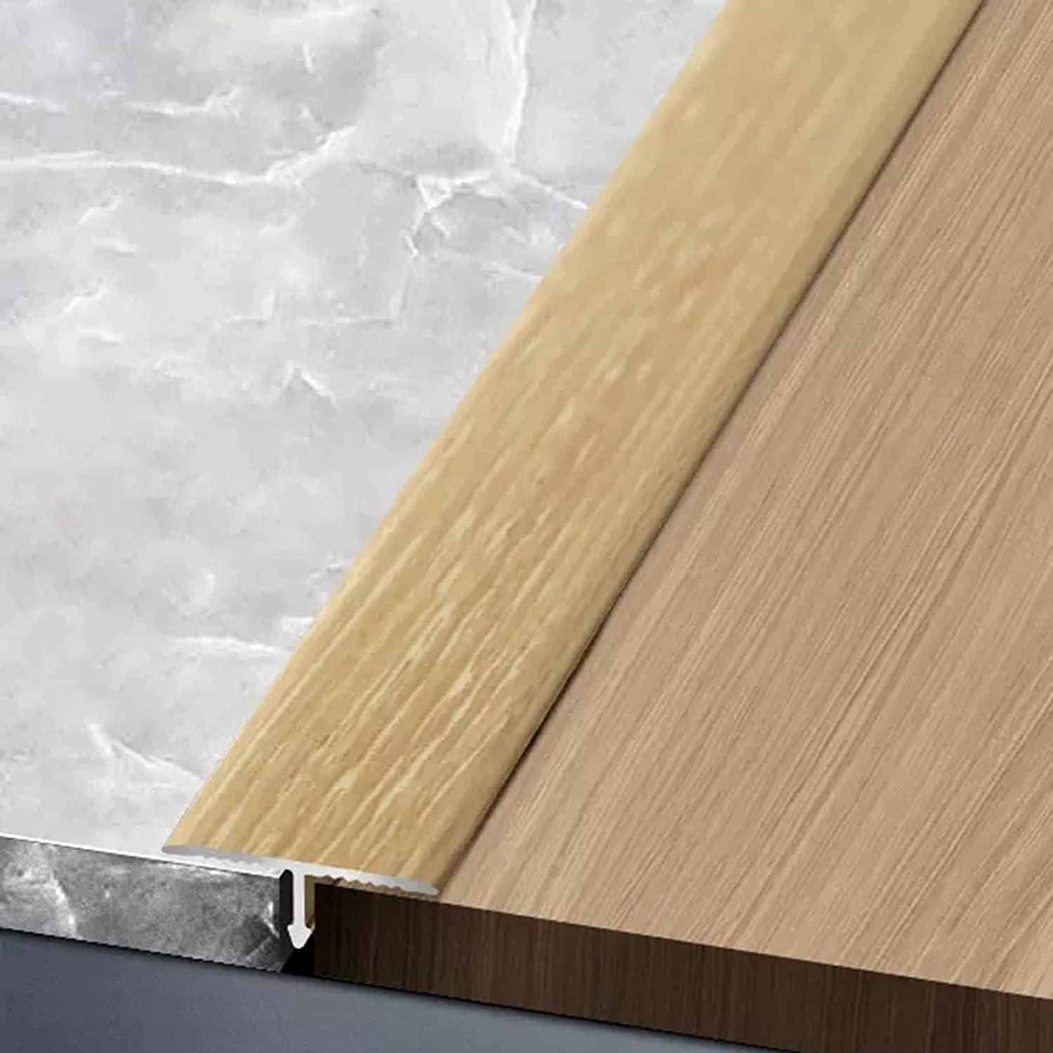 ENWIND Floor Transition Strip Walkers Entry Ramp, Laminate Floor Gap Cover 30in 40in 50in 60in, Wood Grain Finish Floor Transition Divider Strip for Door Thresholds, Wood to Vinyl and Wood to Tile (Color :