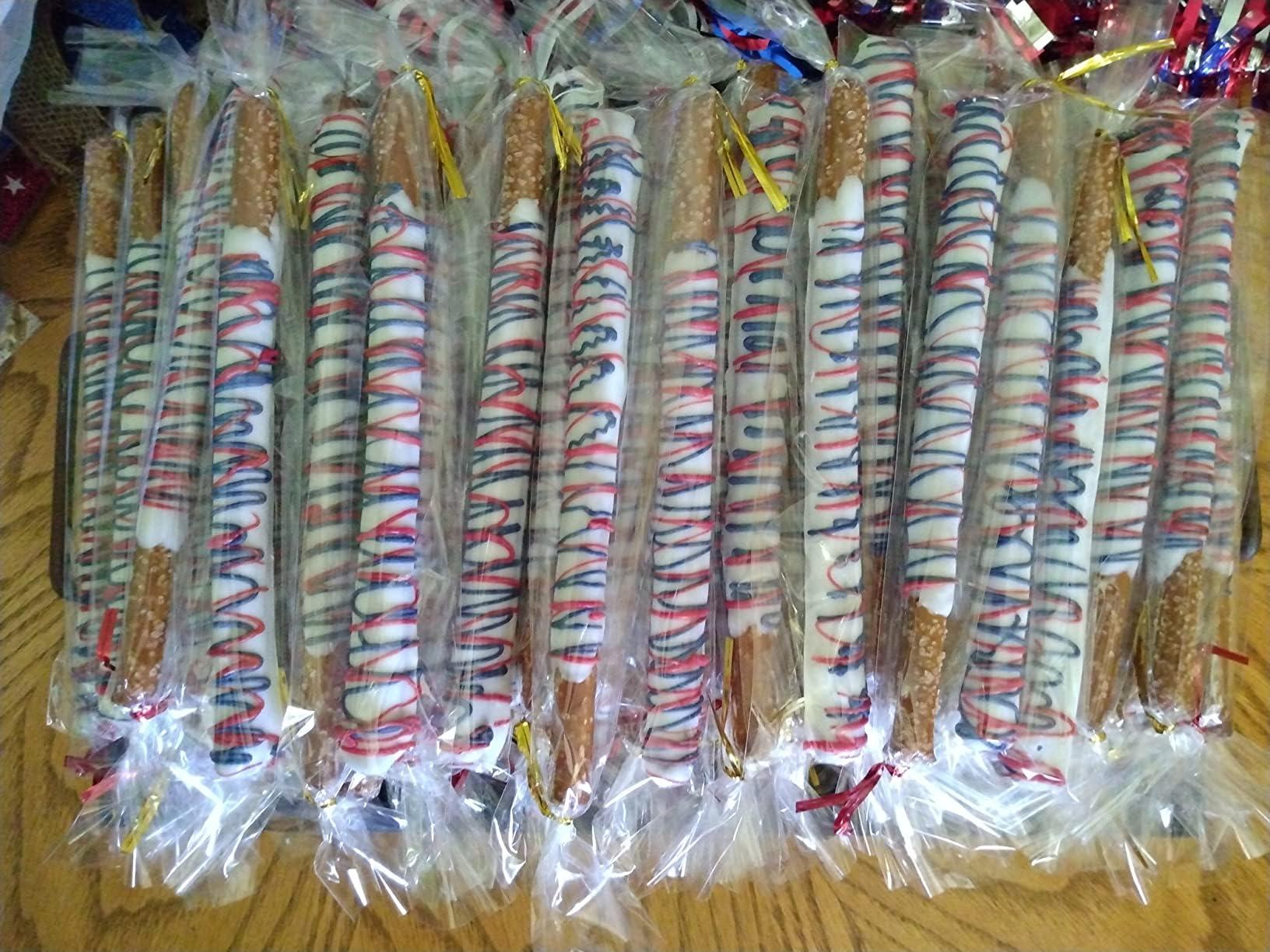 COOLAKE COOLAKE Clear Pretzel Rod Bags, 2.4x10 Inches 200PCs Pretzel Stick Bags, Pretzels Individual Bags with Ties for Wedding Gift Cookie Candy