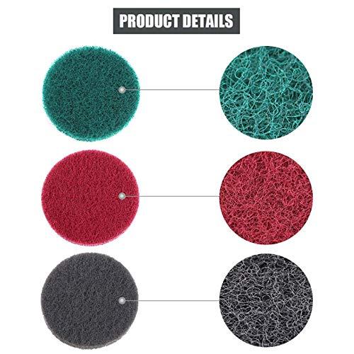 GOH DODD Power Scrub Pads Drill Attachment, GOH DODD 15 Pieces 5 Inch Headlight Restoration Kit Cleaning Kit Scouring Pads with Baker and Universal Shaft for Kitchen, Bathroom, Grout, Carpet, Tub, Grill, Tile