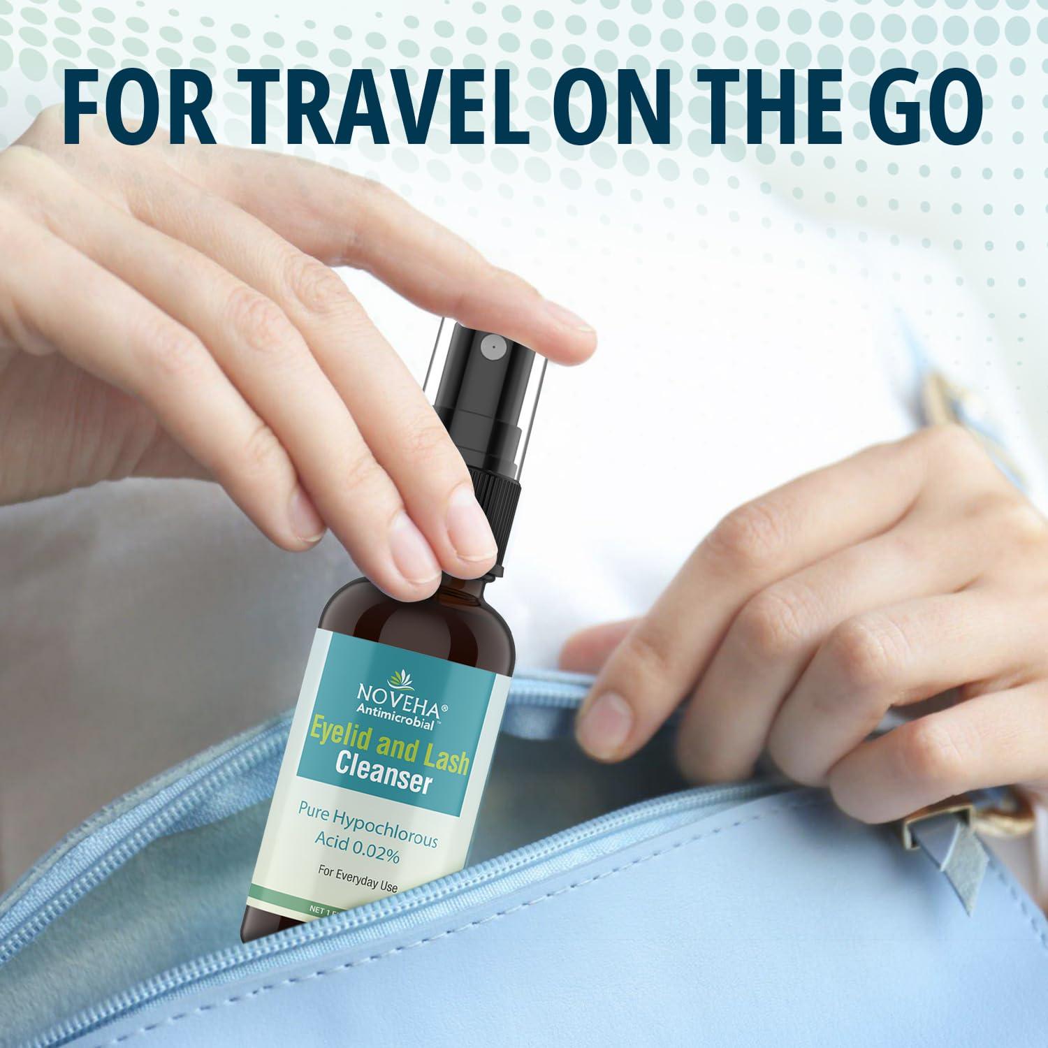 NOVEHA NOVEHA Eyelid Cleanser | Stye Eye Treatment | Eye Lid Cleaning | Dry Eye Relief | Fast Acting Soothing Eyelid Cleansing Formula | Pure and Gentle Lash Hypochlorous Acid Eyelid Spray (1oz - 1 Pack)