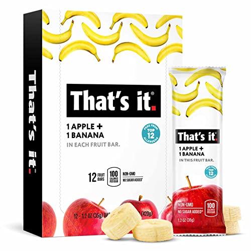 That\'s it. Thats it. Variety, 100% Natural Real Fruit Bar, High Fiber Vegan, Gluten Free Healthy Snack, Paleo for Children & Adults, Non GMO No Added Sugar, (Mango, Cherry, Banana) (36 Pack)