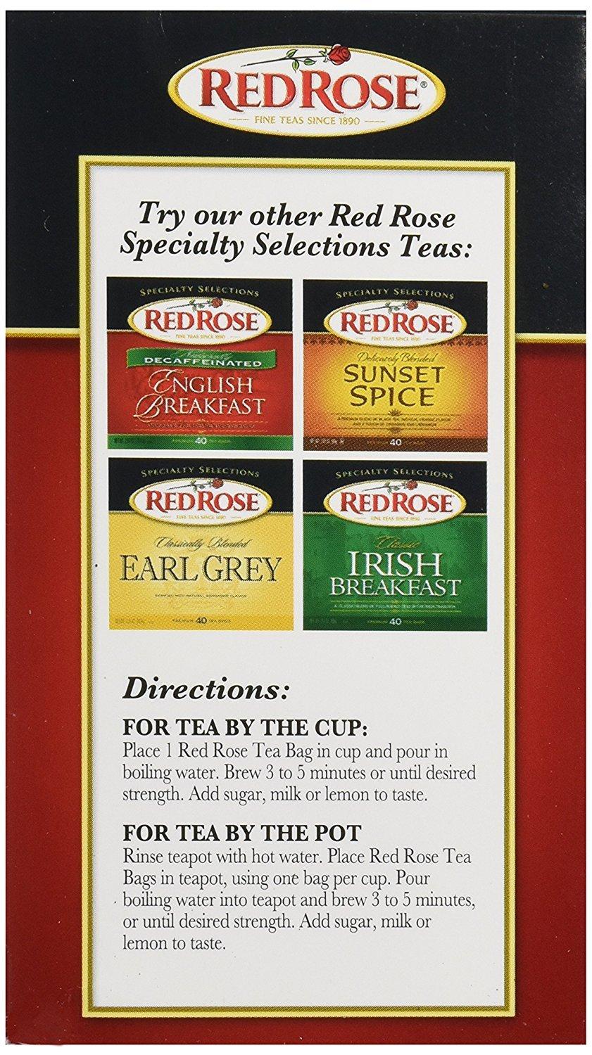 Red Rose Red Rose English Breakfast Tea, 40 ct