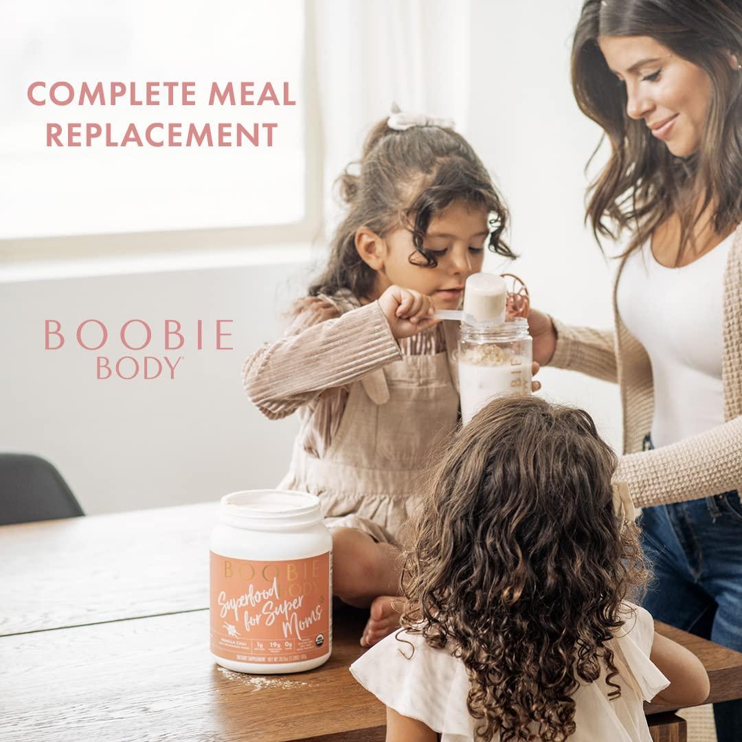 Boobie Brands Boobie Body Superfood Protein Shake with Flavor Boost Bundle - Pregnancy Protein Powder for Lactation Support, Metabolism, and Energy (21oz Vanilla Cookie Protein Tub, 1.32oz Pumpkin Flavor Boost)