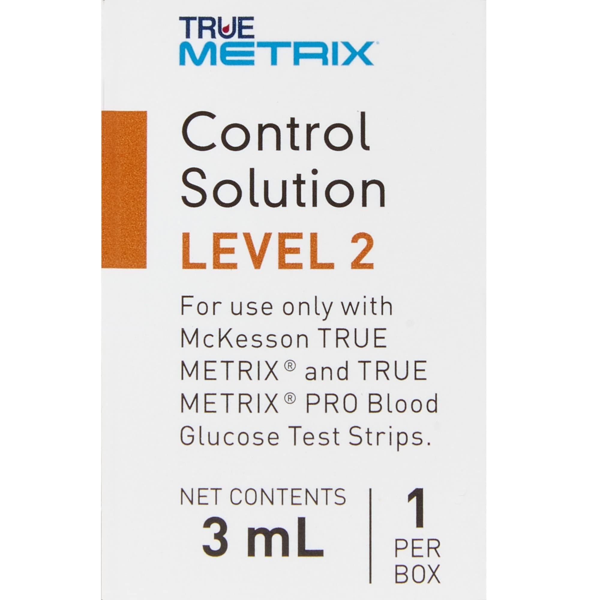 McKesson McKesson True METRIX Blood Glucose Testing Control Solution, Level 2, 3 mL Vial, 24 Count
