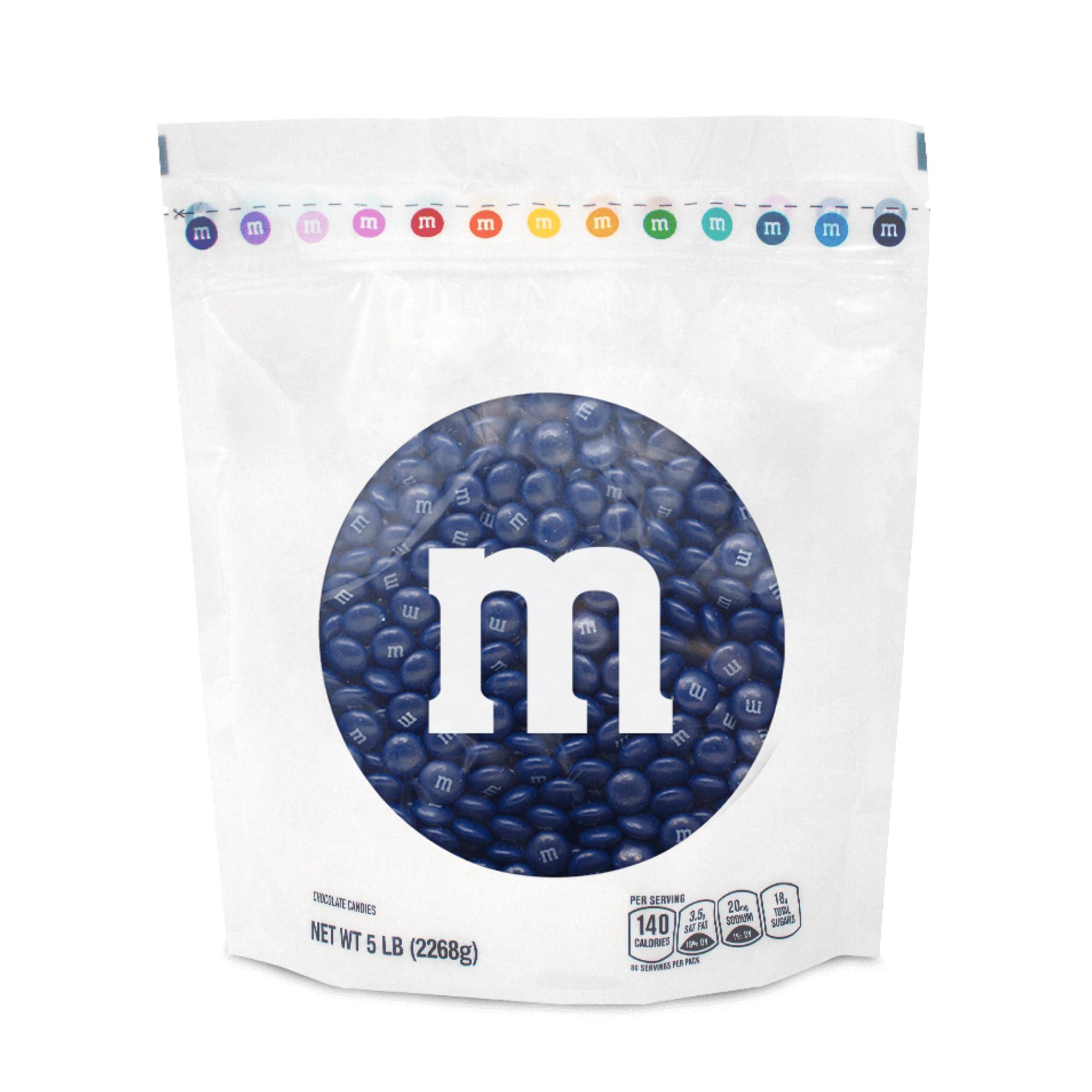 MY M&M'S M&M’S Dark Blue Milk Chocolate Candy, 5lbs of M&M'S in Resealable Pack for Candy Bars, Birthday Parties, Graduations, Congrats Celebrations & DIY Party Favors