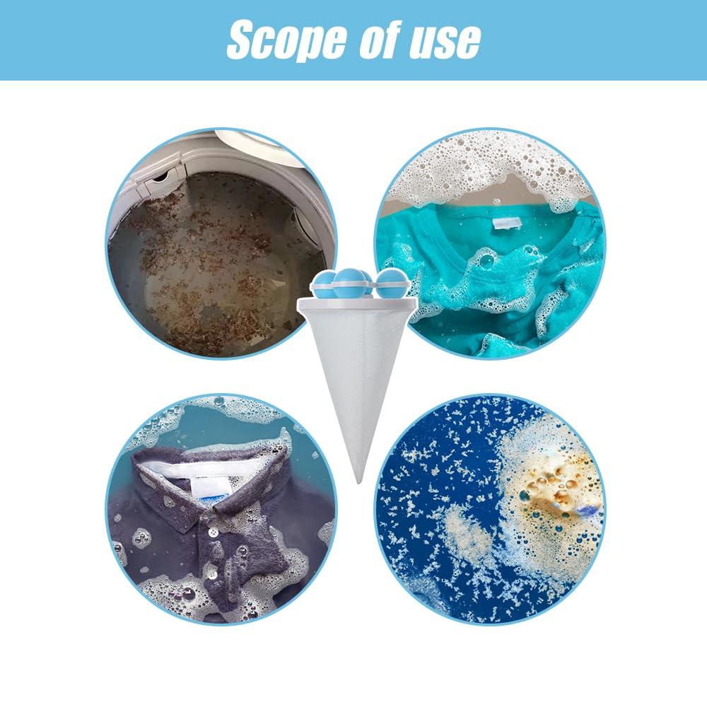 AIIONP Floating Hair Filtering Mesh Removal, Lint Catcher for Washing Machine, Reusable Washing Machine Hair Filter Laundry Pet Hair Catcher Pet Dog Cat Hair Remover for Laundry (Purple*3)