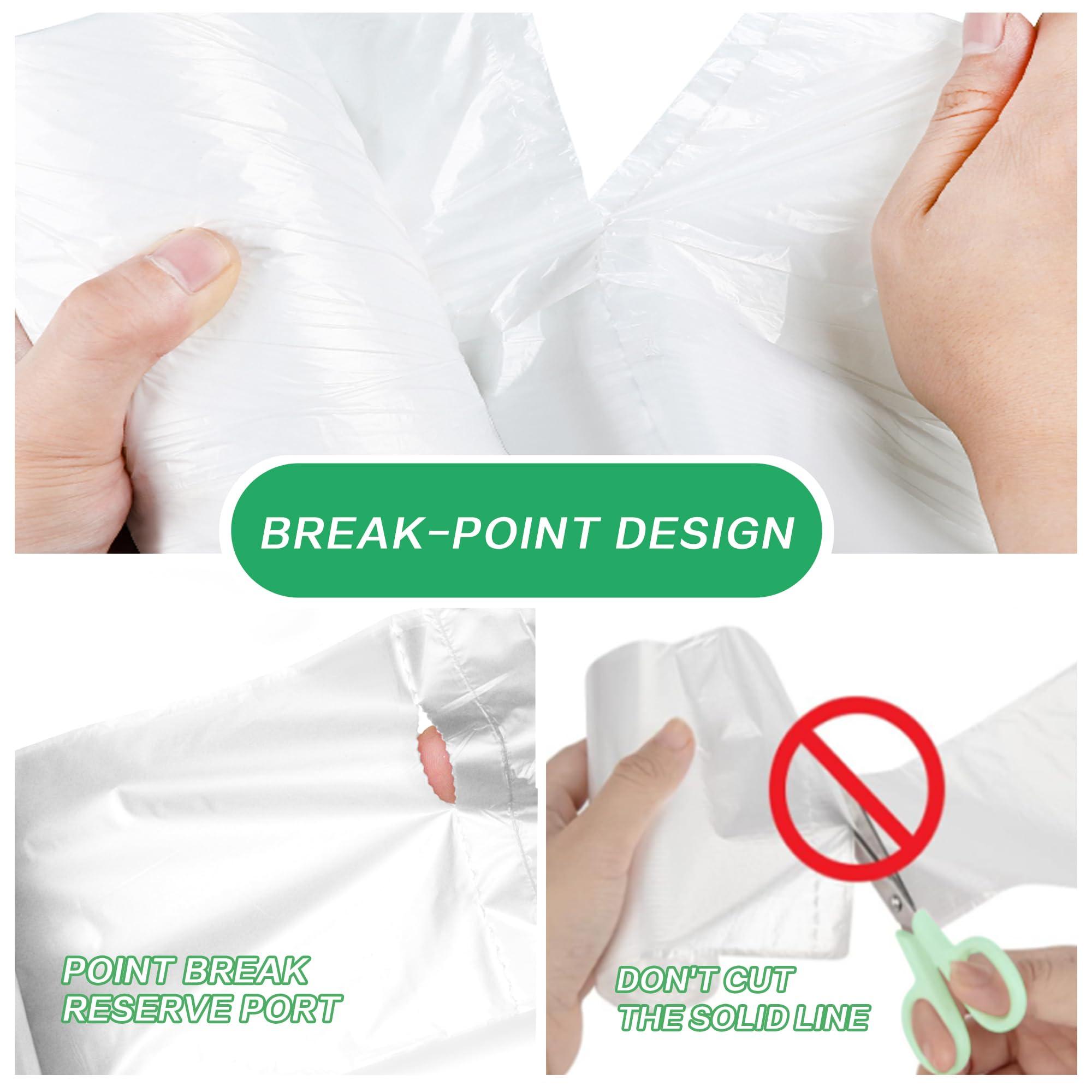 LEAGIM Small Trash Bags 2.6 Gallon-108 Count Leakage-Proof Strong, Small Mini Garbage Bags for Bathroom, Bedroom, Office, White Small Trash Can Liners