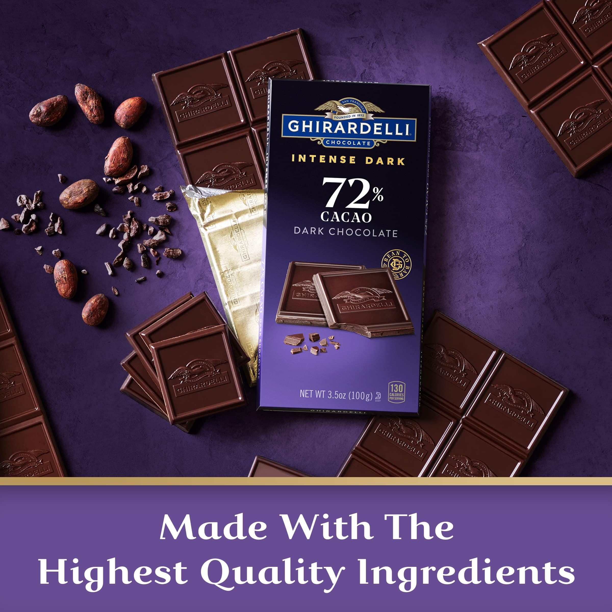 Ghirardelli Chocolate Company Ghirardelli Intense Dark 72% Cacao Twilight Delight Chocolate Bar, 3.5 Ounce (Pack of 12)