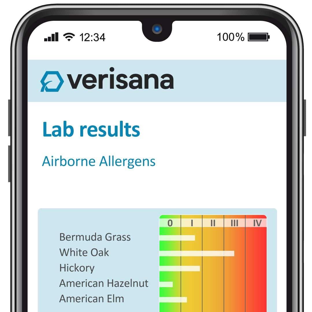 Verisana Indoor & Outdoor Allergy Test 48 Airborne Allergens Spores & Pollens Home-to-Lab Screening Ages 18+ Verisana
