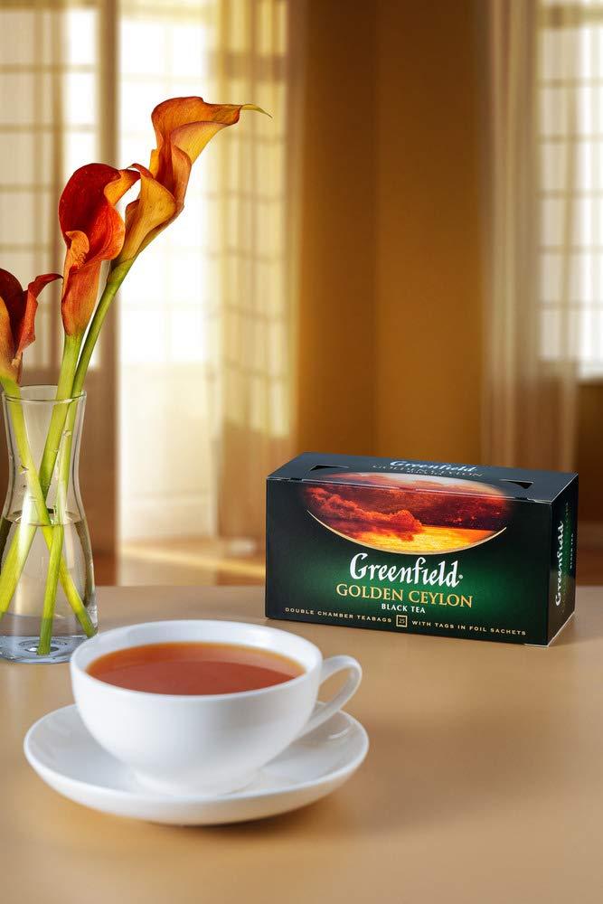 Greenfield Greenfield Golden Ceylon ?lassic Collection Black Tea Finely Selected Speciality Tea 25 Double Chamber Teabags With Tags in Foil Sachets