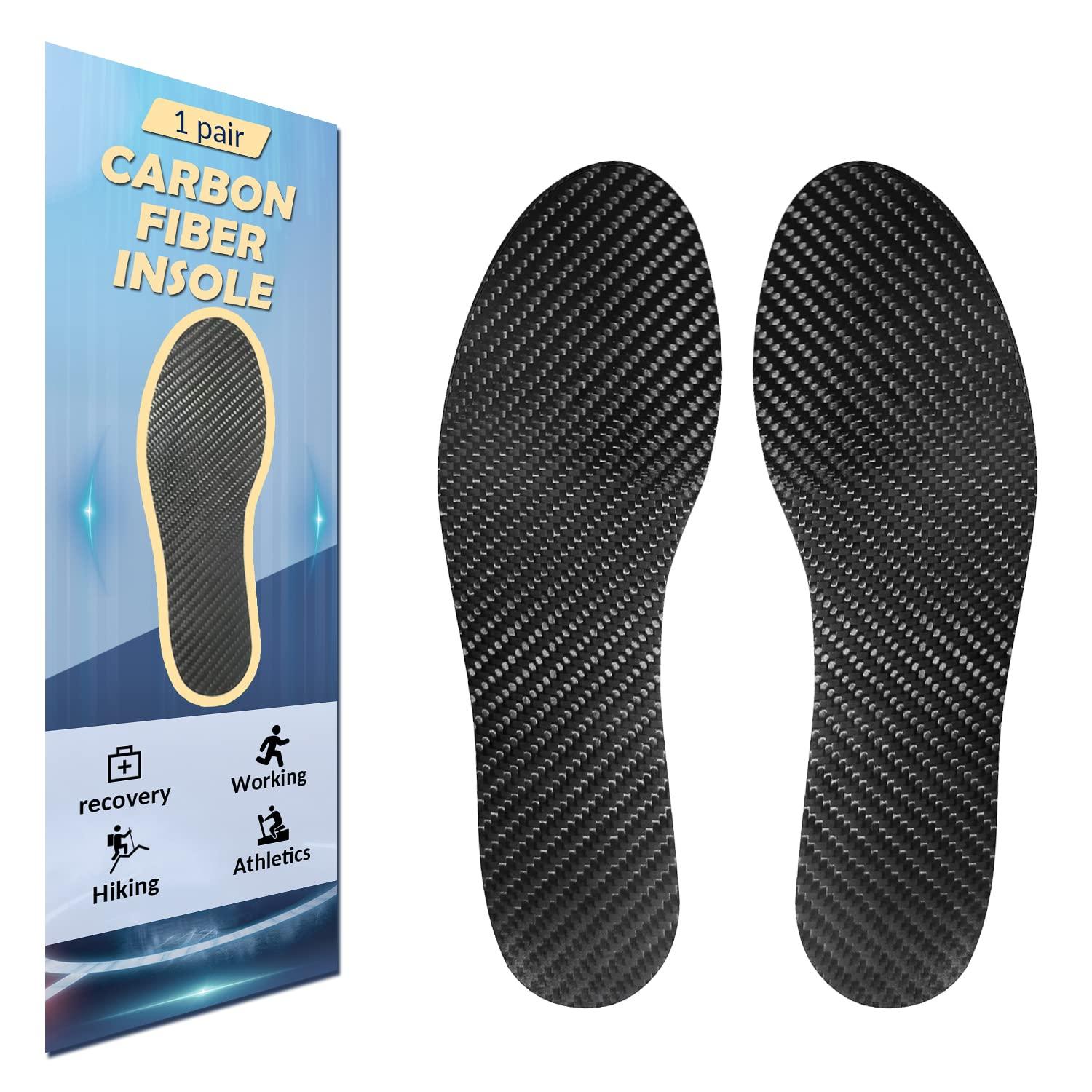 Alfredx Carbon Fiber Insole 1 Pair for Pain Relief & Recovery. Very Rigid Orthotic Inserts Ideal for Reducing Foot Pain of Turf Toe, Arthritis, Alternative to Post Op Shoe(Women\'s Size 9, Men\'s 8)