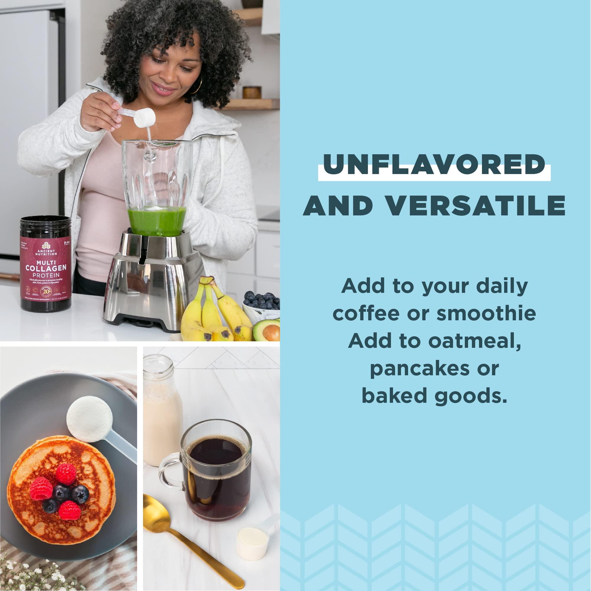 Ancient Nutrition Ancient Nutrition Multi Collagen Advanced Capsules, Muscle, 90 Count + Multi Collagen Protein Powder, Unflavored, 45 Servings