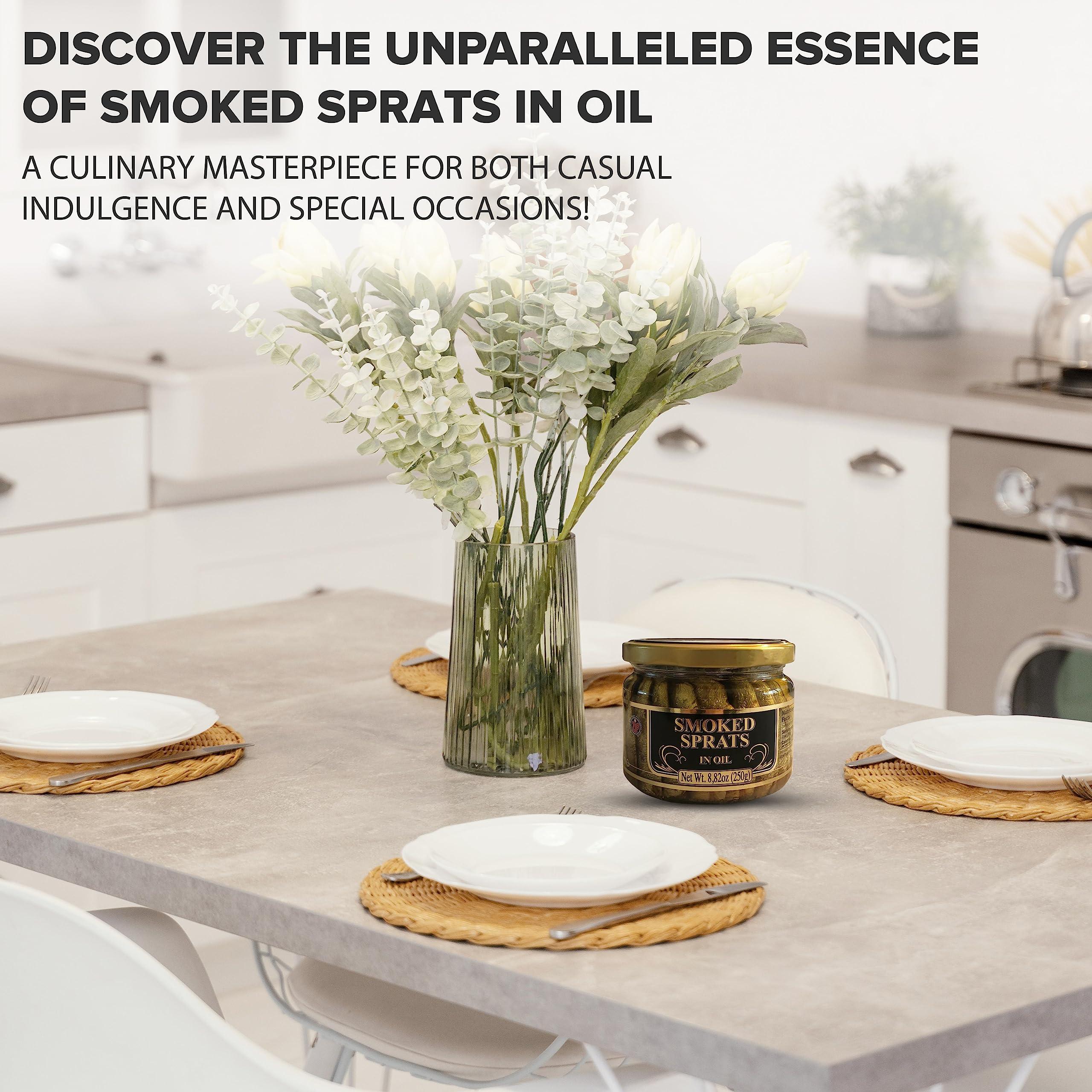 RIGA GOLD Riga Gold, Smoked Sprats in Oil - 8.82 oz/250g (Pack 12)