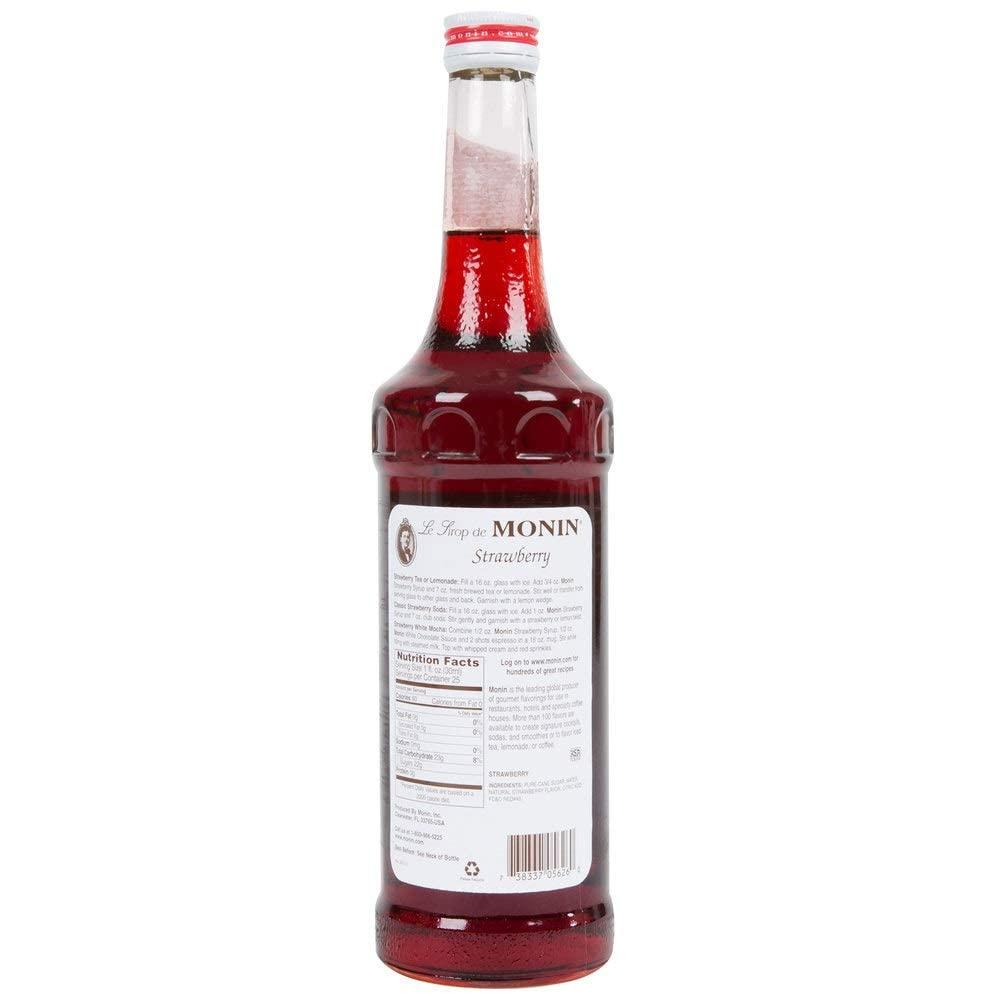 Monin Monin - Strawberry Syrup, Mild and Sweet, Great for Cocktails and Teas, Gluten-Free, Non-GMO (750 ml)