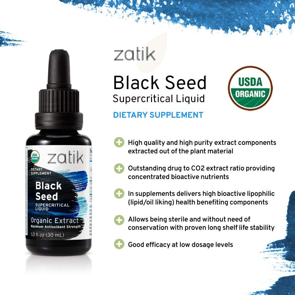 Zatik Zatik Naturals Organic Black Seed Full Spectrum Supercritical Liquid Extract, Maximum Antioxydant Strenght, 1 Fl Oz