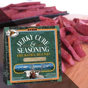Hi Mountain Hi Mountain Jerky Seasoning and Cure Kit | HICKORY BLEND | Create Savory Homemade Beef Jerky | Great for Beef, Deer, Elk, & Venison | Mix will Season up to 15lbs. of Meat (1 Box)