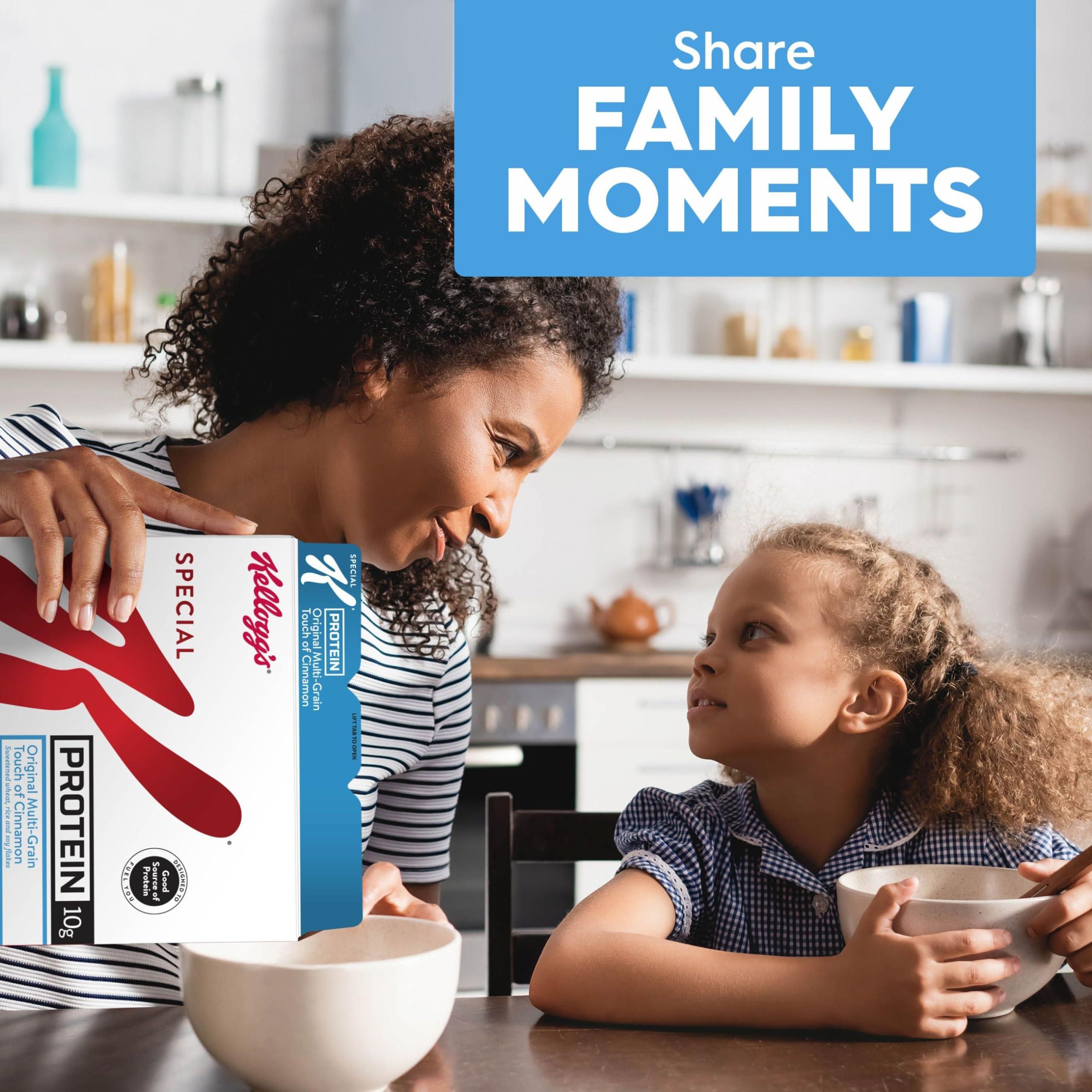 Special K Kellogg\'s Special K Protein Breakfast Cereal, Protein Cereal, Family Breakfast, Original Multi-Grain Touch of Cinnamon, 12.9oz Box (1 Box)