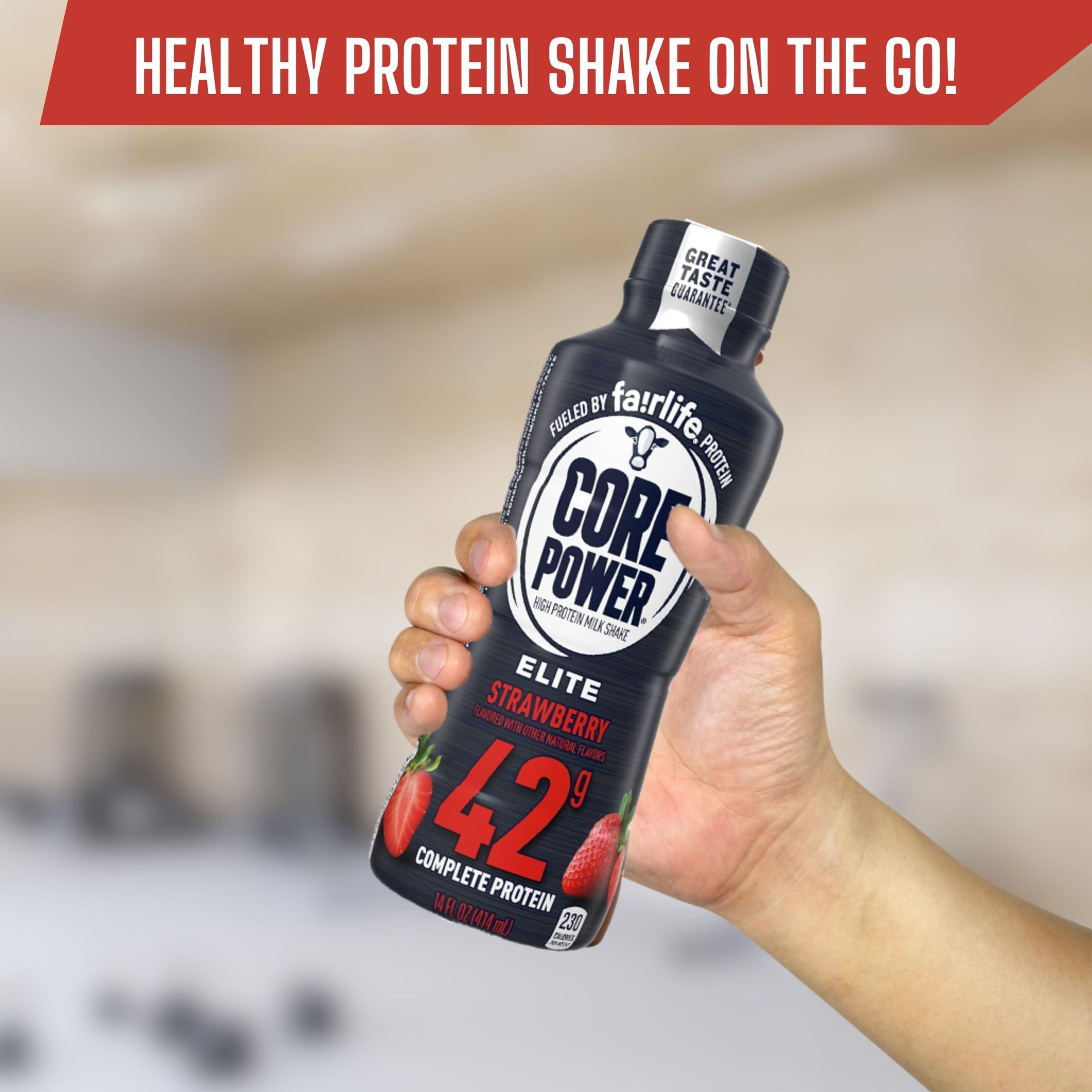 Worldwide Nutrition Worldwide Nutrition Bundle: Fairlife Core Power Elite 42g High Protein Milk Shake - Kosher, Strawberry Protein Shake for Workout Recovery - 14 Fl Oz (Pack of 12) & Multi-Purpose Key Chain