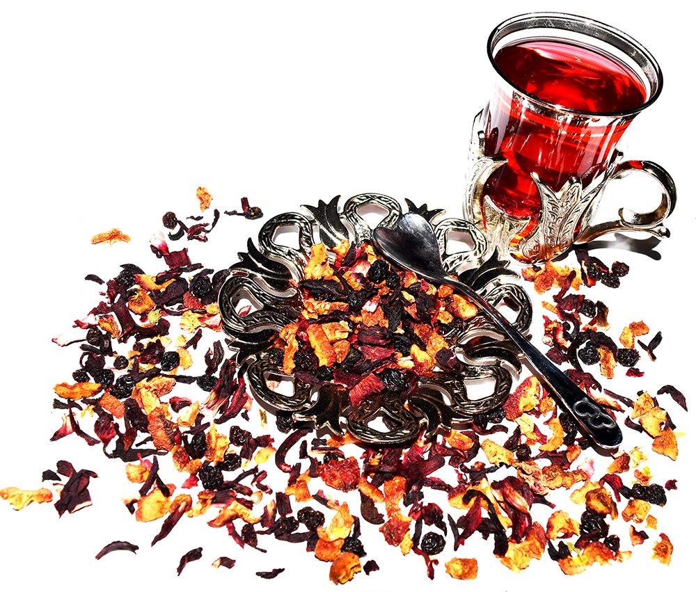 Chinese Tea Culture Blueberry Fruit Tea, decaffeinated, pulled from Blackberries and Blueberries creating a full-bodied fruity richness, Loose Leaf Tea - 2oz