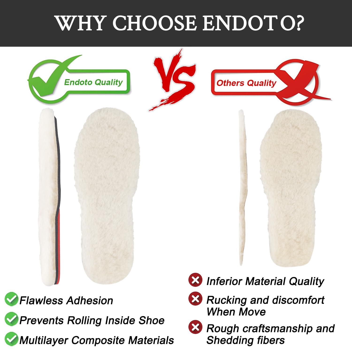 Endoto Endoto Replacement Insoles for UGG Men Slipper and Boot Shoes, Sheepskin Insole Inserts for Foot Warm(Size:Men8-EU41)