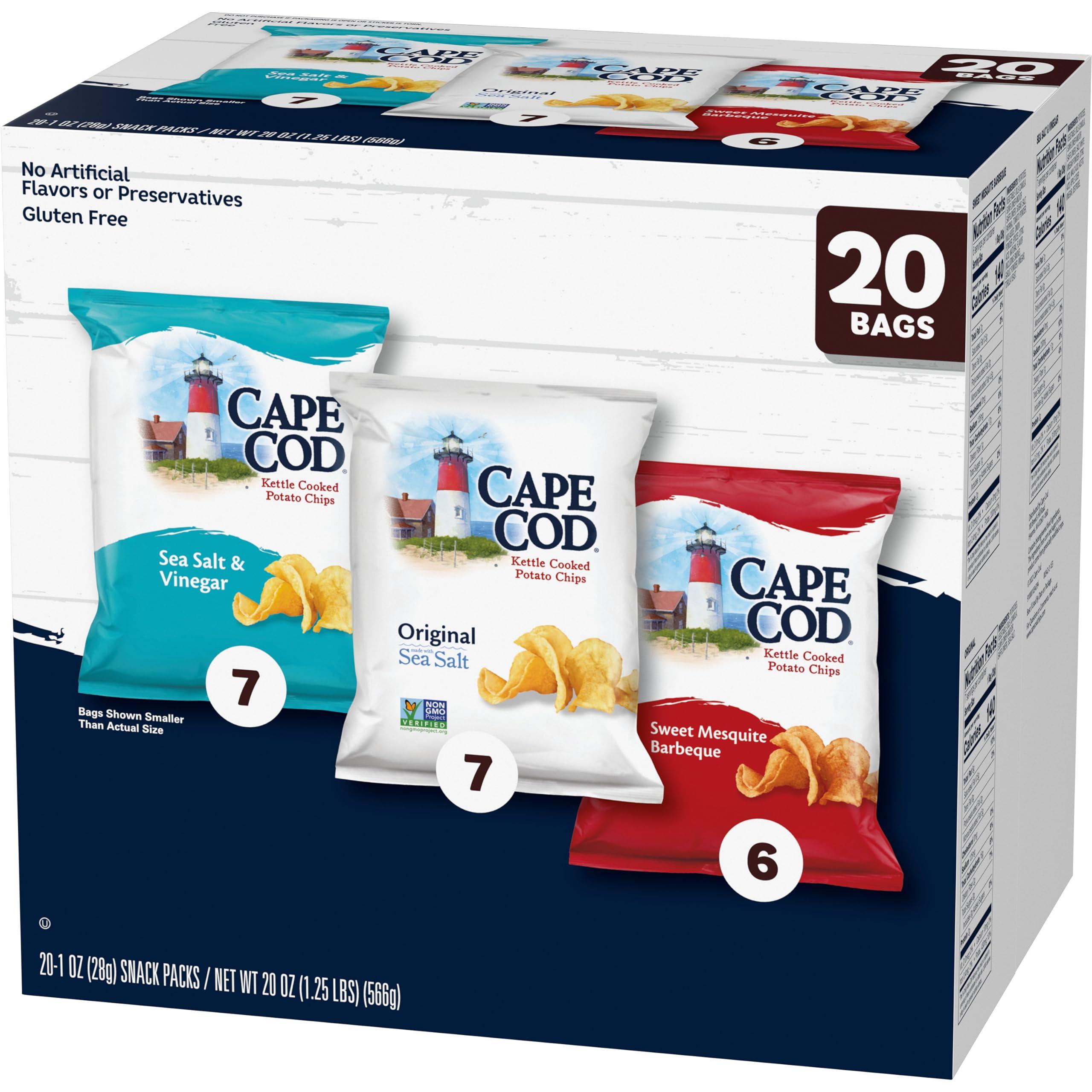 Cape Cod Cape Cod Potato Chips Variety Pack, 1 Oz, (Pack of 20)
