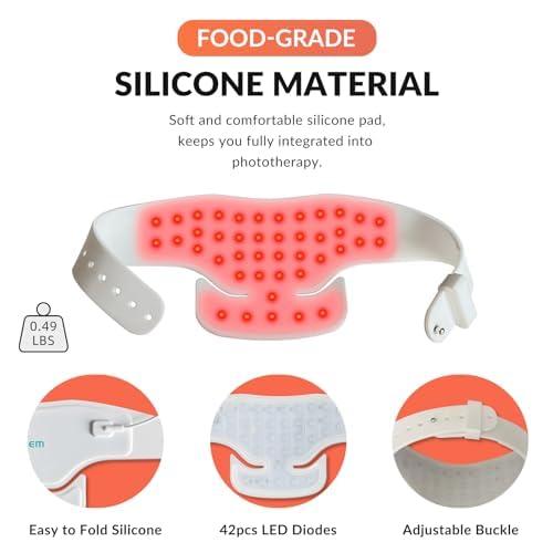Fimem Fimem Red Light Therapy for Neck Pain Relief, Led Infrared Red Light Therapy Neck, Red Light Therapy Pad for Knee, Foot, at Home Red Light Therapy, Silicone Wearable Therapy Pad Far Infrared Light