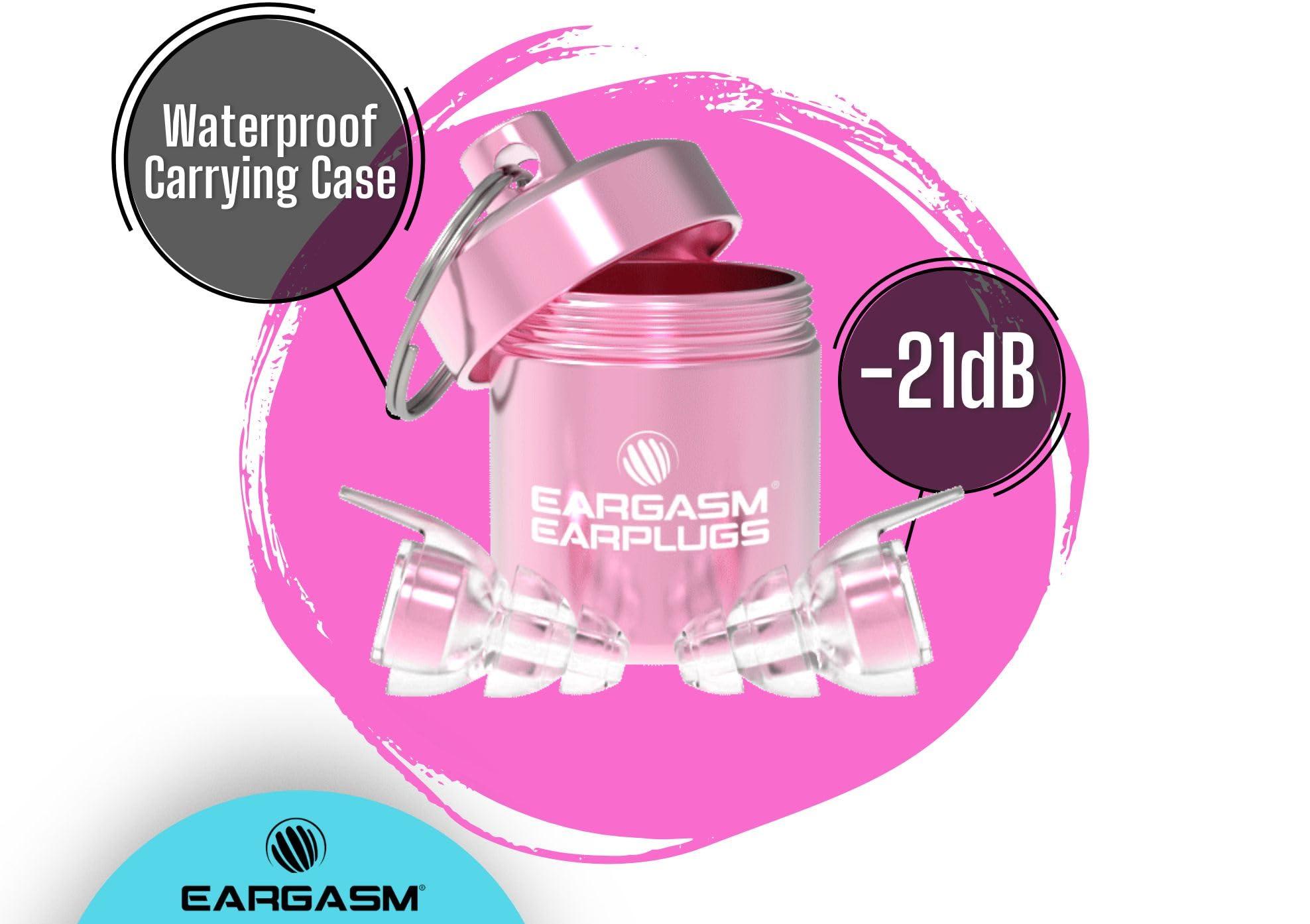 Eargasm Eargasm Pink Edition Set: 1 Pair of High Fidelity Ear plugs + 1 Pair of Smaller Earplugs for Concerts, Music Festivals, Sports, Noise Sensitivity