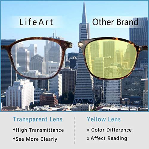 LifeArt LifeArt Blue Light Blocking Glasses, Anti Eyestrain, Computer Reading Glasses, Gaming Glasses, TV Glasses for Women Men, Anti Glare (Clear Grey, 3.25 Magnification)