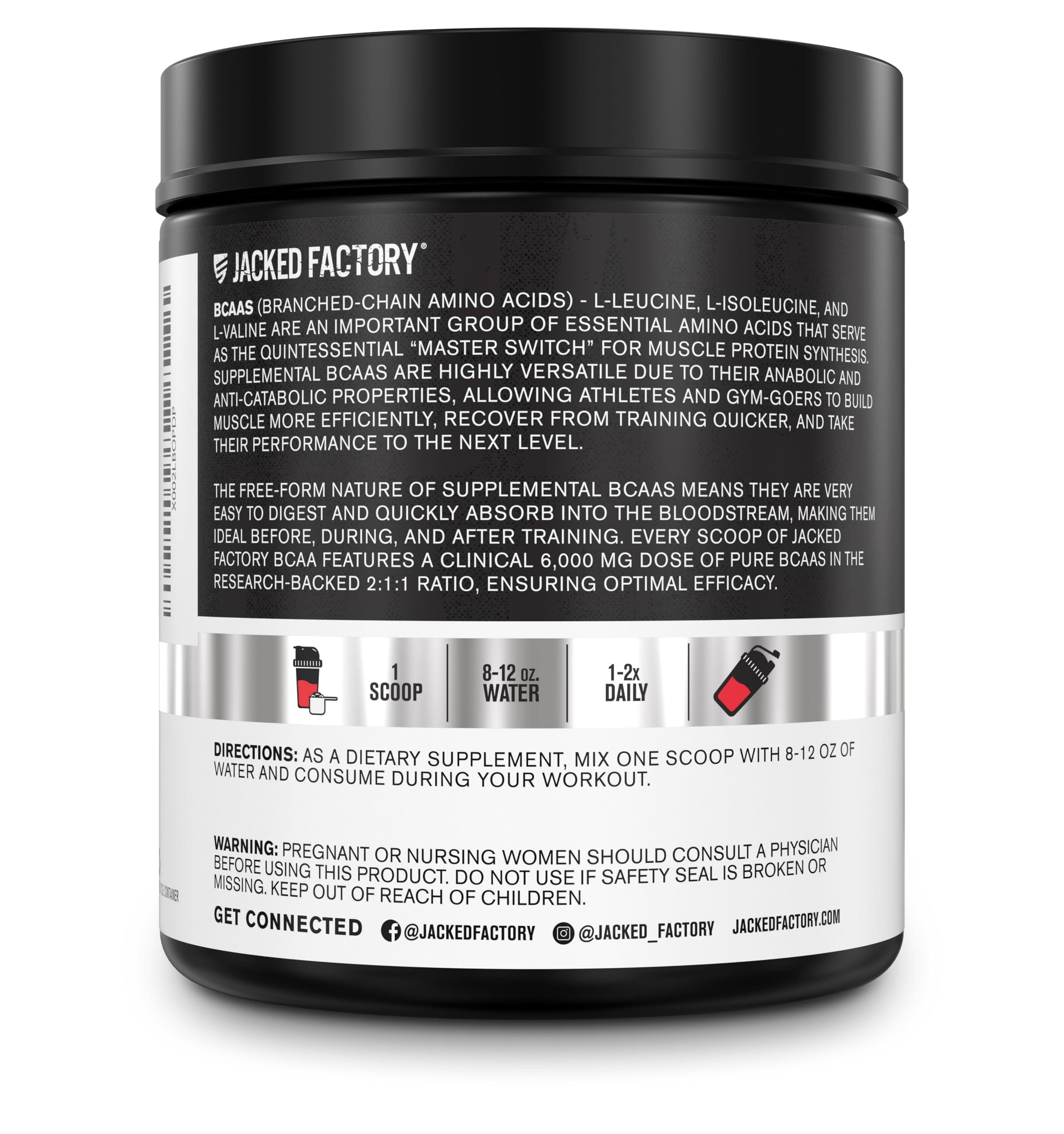 Jacked Factory Jacked Factory Nitrosurge Shred Thermogenic Pre-Workout in Blueberry Lemonade & BCAA in Fruit Punch for Body Recomposition, Muscle Building and Recovery