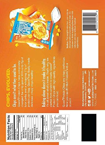 Quest Nutrition Quest Nutrition Cheddar & Sour Cream Protein Chips, Low Carb, Gluten Free, Potato Free, Baked, Pack of 8