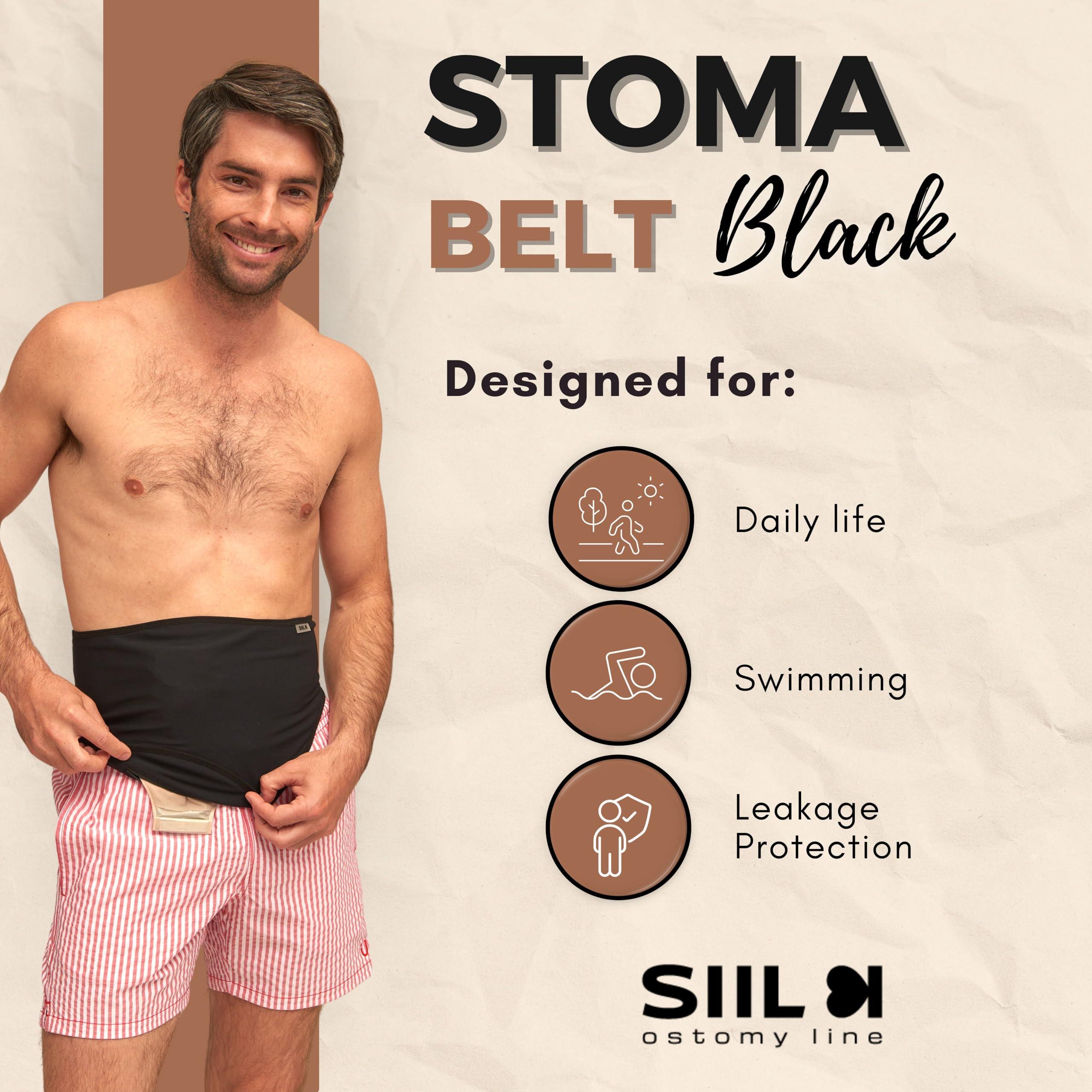 SIIL SIIL Stoma Belt For Men & Women Black Stoma Bag Covers for Colostomy Ileostomy & Urostomy, Stoma Support Belt Compatible w/Convatec Coloplast Hollister & Other Stoma Bags, Sports & Swimming Belt XXXL