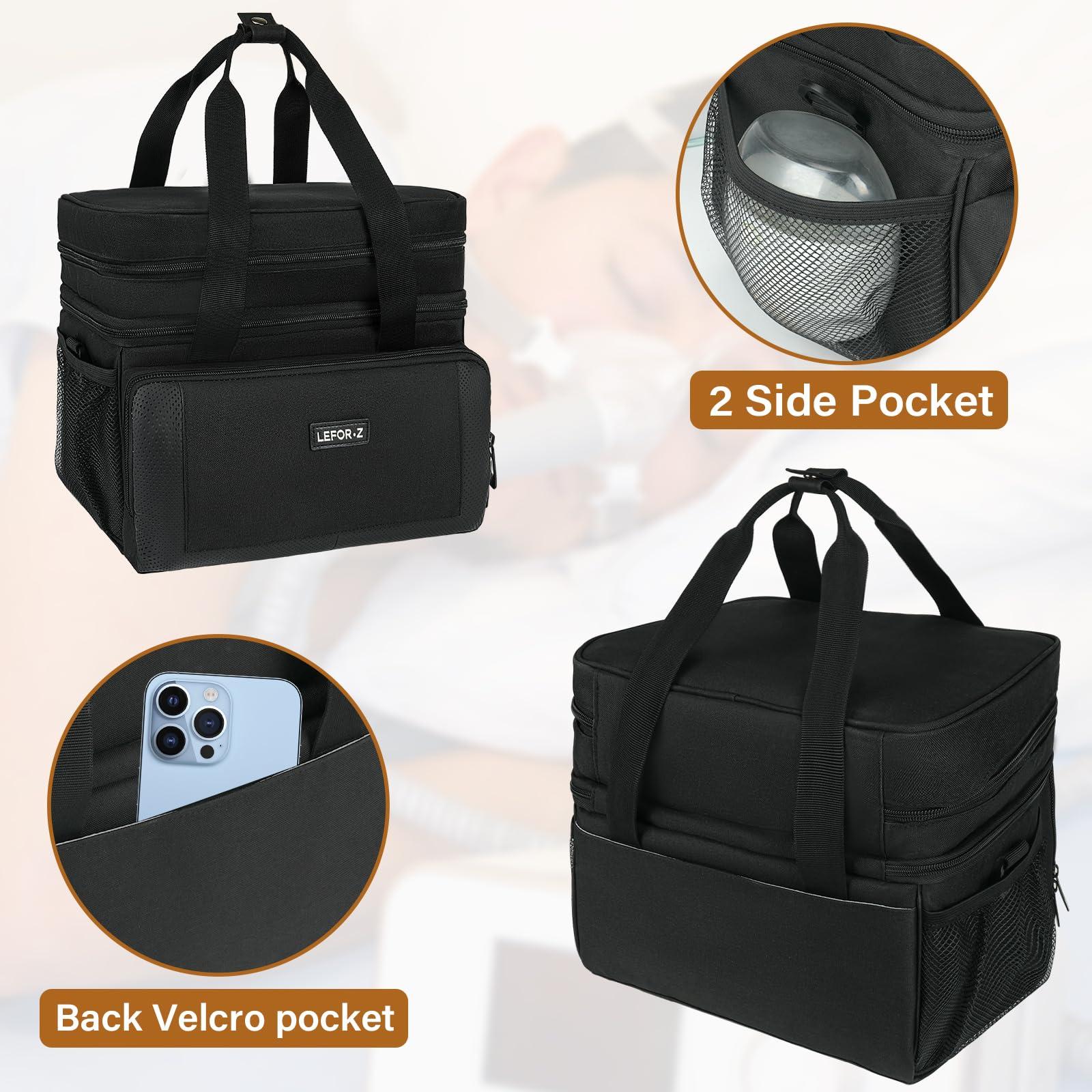 LEFORZ Travel Carrying Bag Compatible with ResMed AirSense 11/10/10 elite,AirStart 10,Philip Dreamstation,3B Medical Luna G3,XT Fit,Portable Storage Organizer Case Fits for CPAP Machine and Accessories