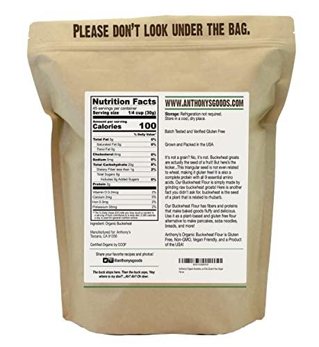 Anthony's Anthony's Organic Buckwheat Flour, 3 lb, Grown in USA, Gluten Free, Vegan