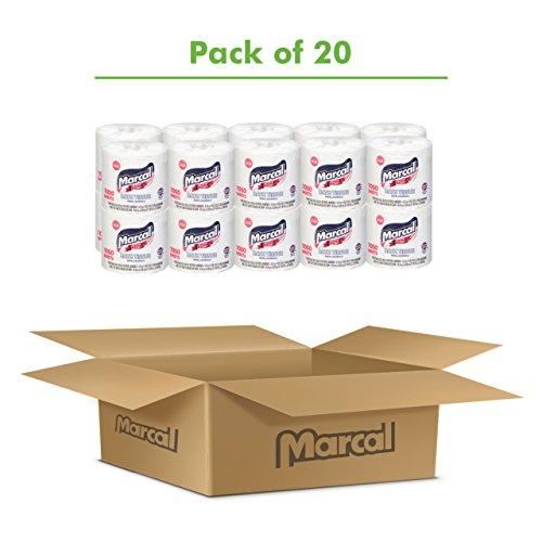 Marcal Marcal Pride Toilet Paper, White, 1000 Sheets Per Roll, 20 Rolls Per Case - Sustainable and Chlorine Free Bath Tissue 03408