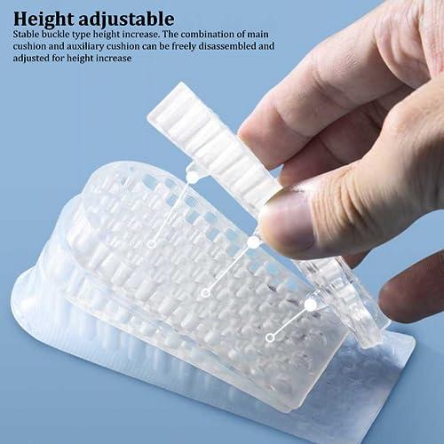 Nirelief Heel Lifts Shoe Inserts Height Insoles Height Increase Insoles 3 Pairs Invisible Shoe Lifts Inserts 2 Inch Height Adjustable Elastic Shock Absorption Heel Raise Pads Shoe Lifts for Men & Women Grey