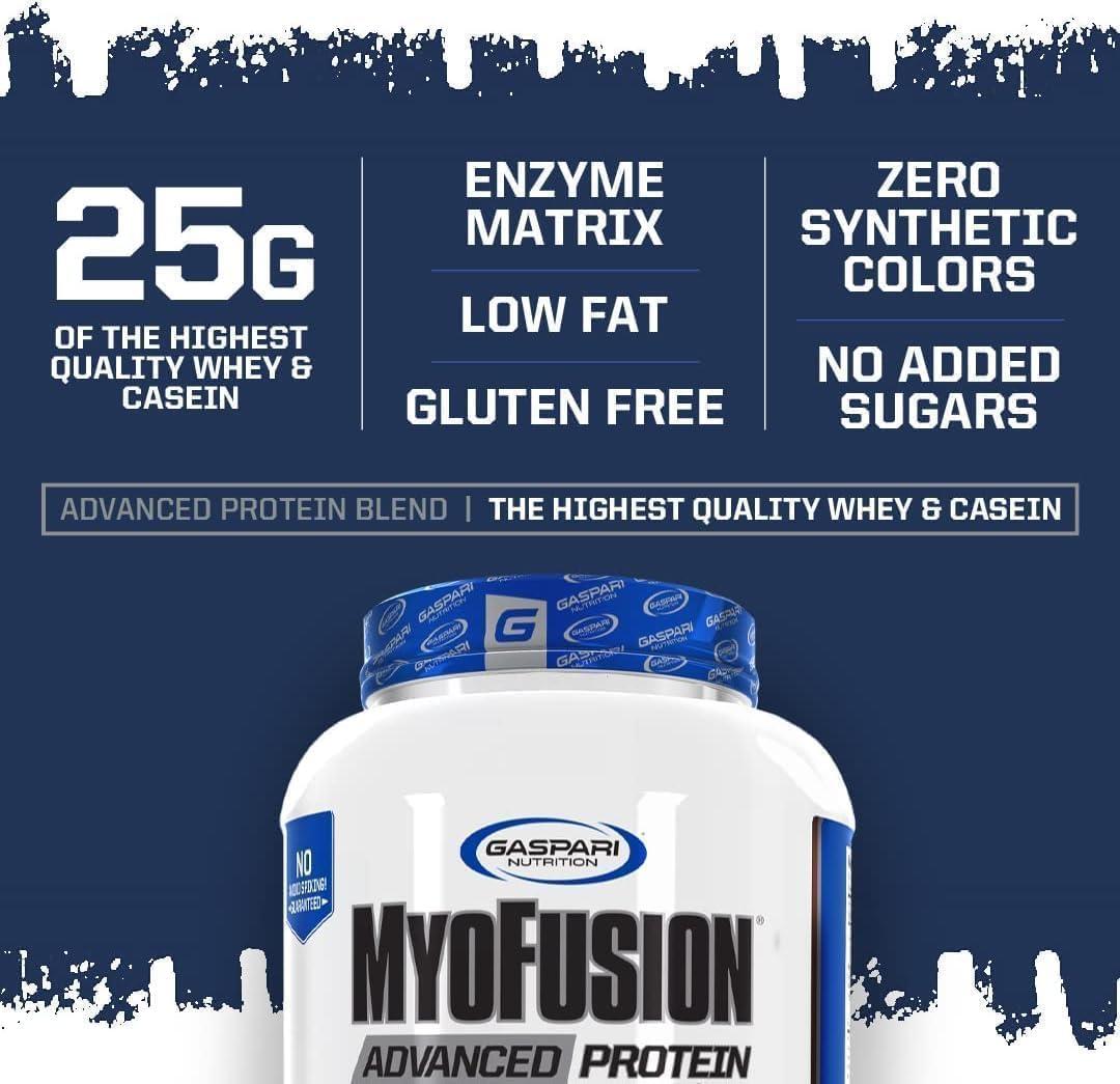 Gaspari Nutrition Gaspari Nutrition Myofusion Advanced Protein, Protein Blend with Whey Protein, Casein Protein and Isolate Protein, Low Fat and Gluten Free (Chocolate Peanut Butter Crunch, 4 Pound)