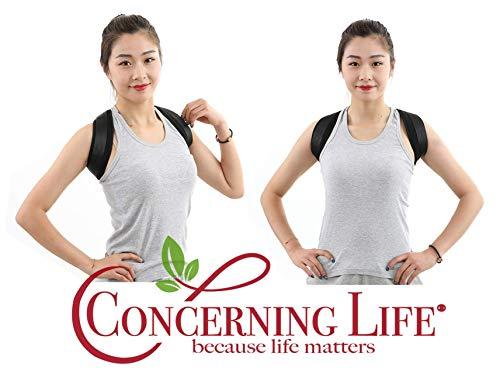 CONCERNING LIFE Posture Corrector For Men and Women - Upper Back Brace Posture Corrector - Back Support Brace - Helps Clavicle Support , Adjustable Back Straightener Helps back Pain Relief Neck, Back & Shoulder,